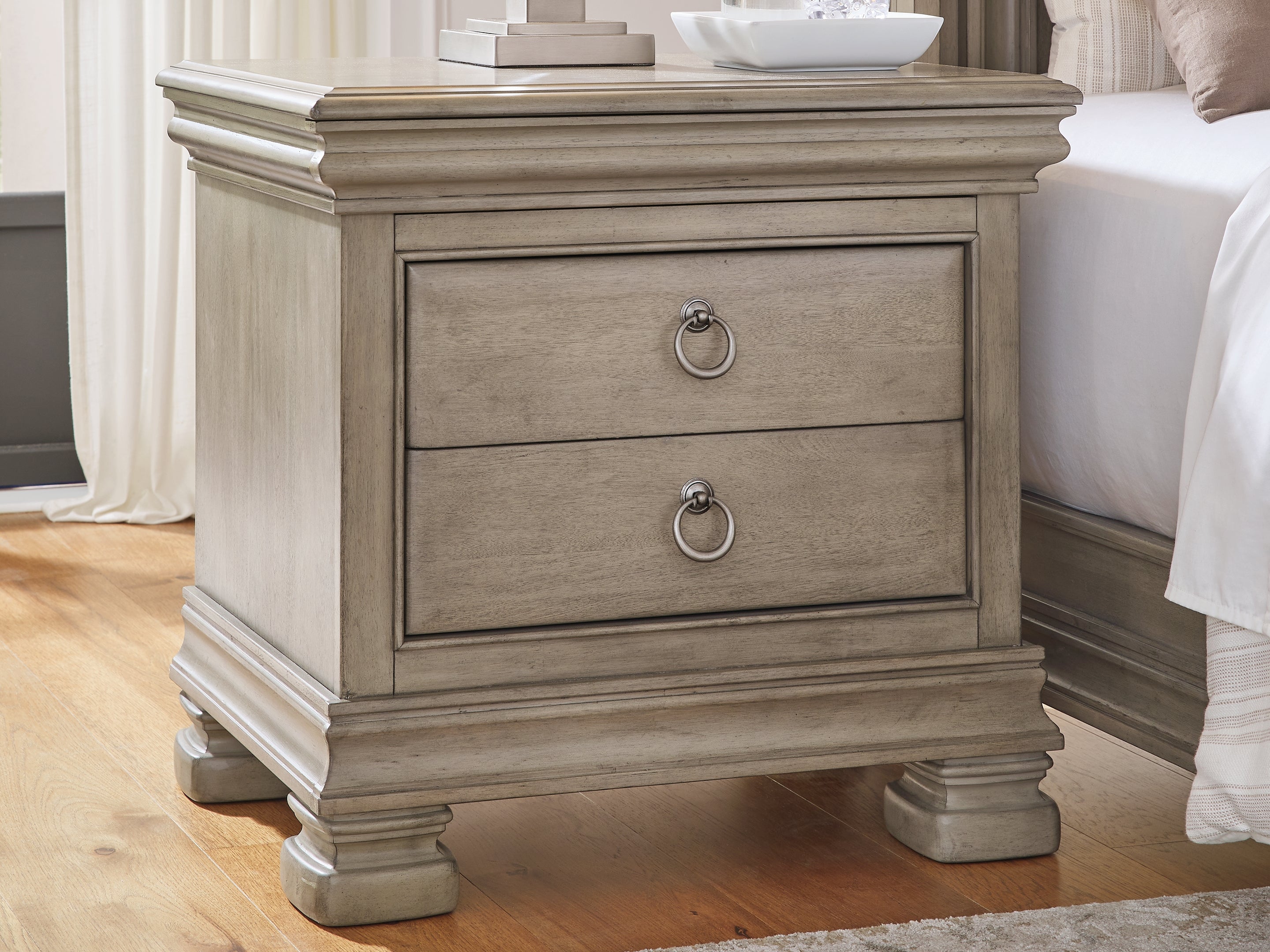 Orleans Furniture - Ashley Furniture - Lexorne Bedroom - Three Drawer Night Stand / Gray - B924-93