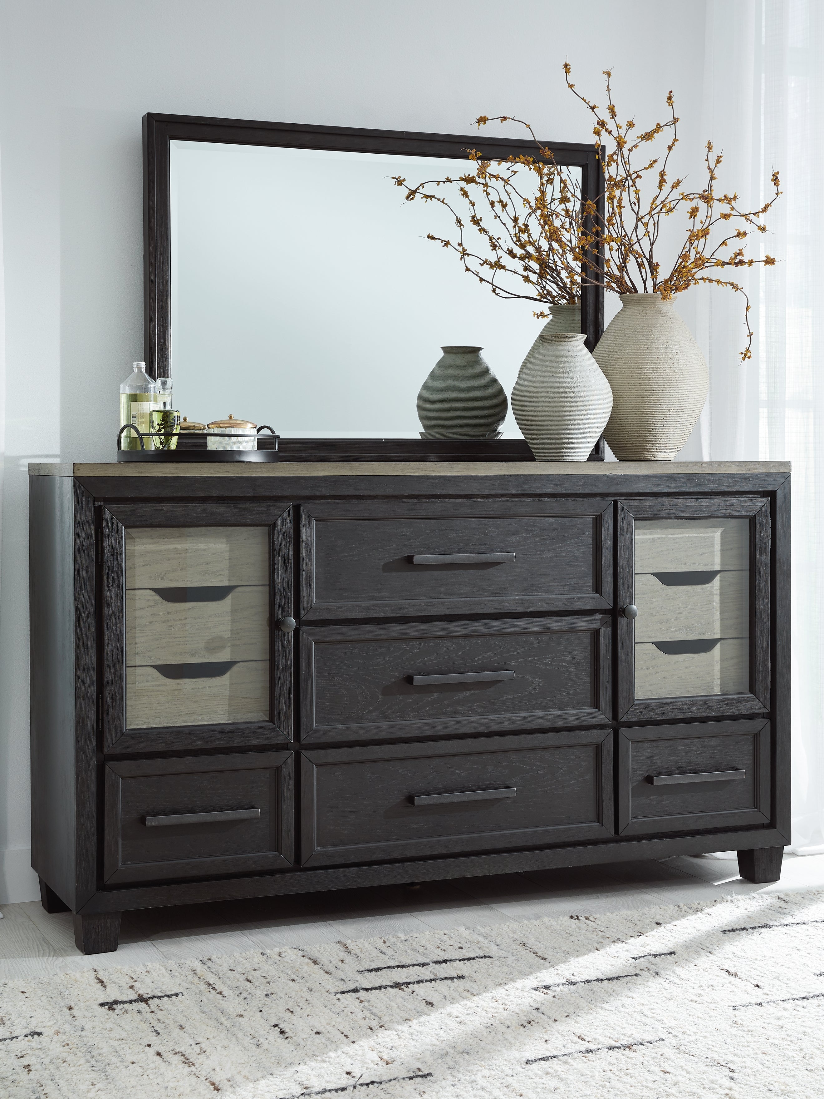 Orleans Furniture - Ashley Furniture - Foyland Bedroom - Two Drawer Night Stand / Black/Brown - B989-92