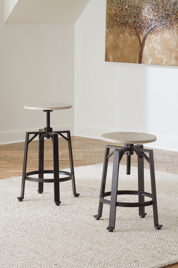 Orleans Furniture - Ashley Furniture - Karisslyn Dining Room - Counter Height Stool (Set of 2) / Whitewash/Black - D336-024X2