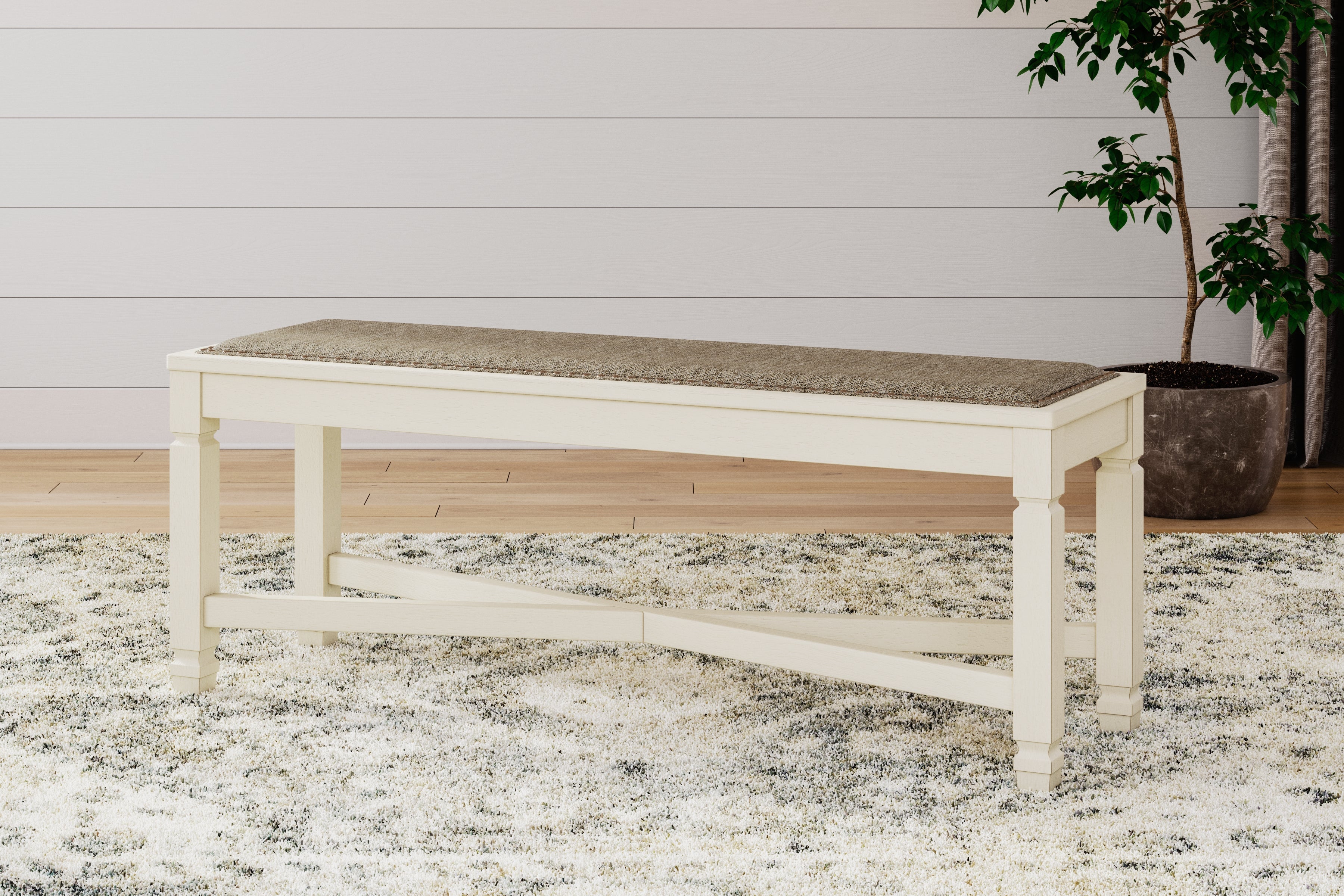 Orleans Furniture - Ashley Furniture - Bolanburg Dining Bench - Large UPH Dining Room Bench / Two-tone / 50"W x 15"D x 20"H - D647-00