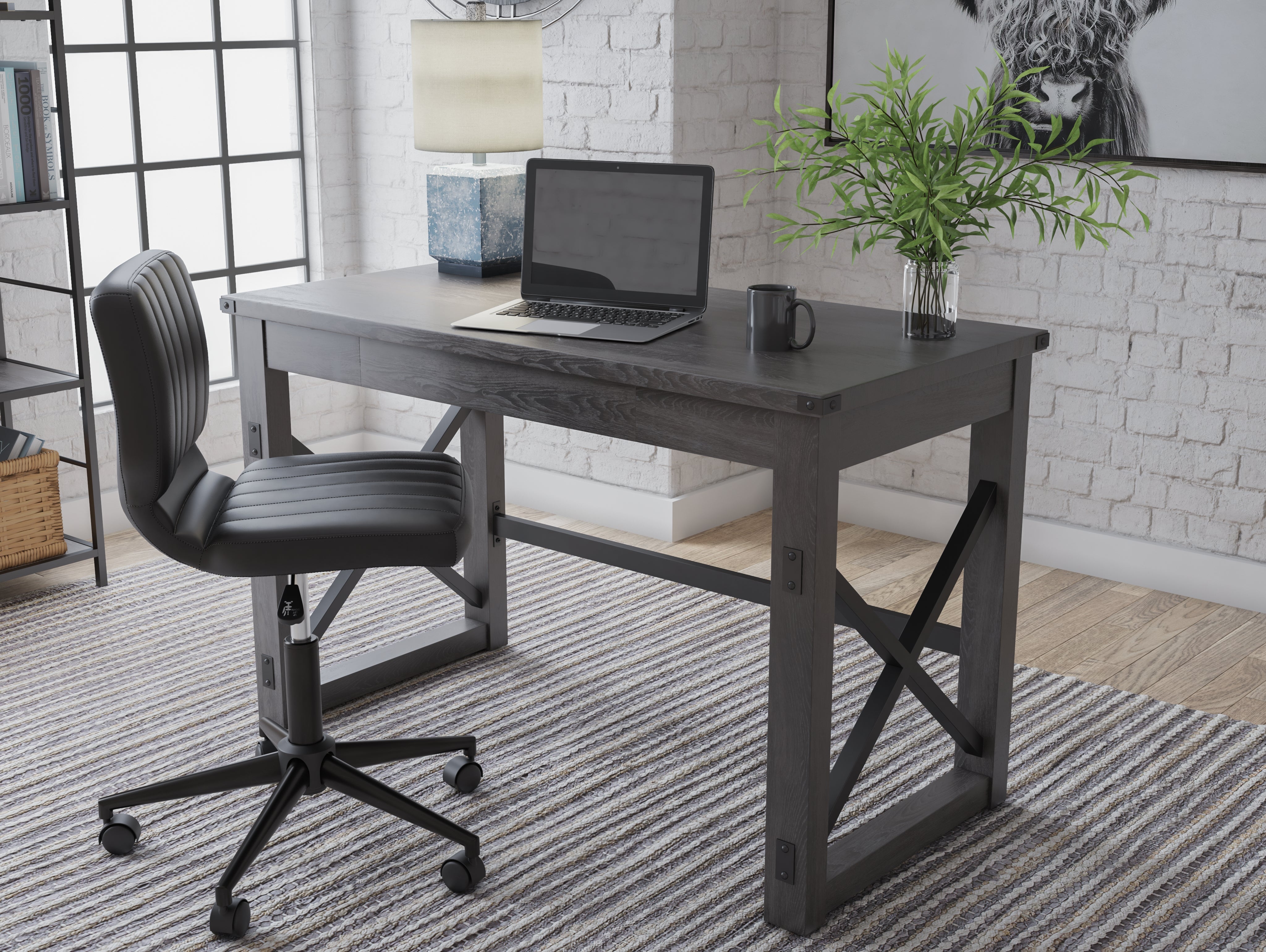 Orleans Furniture - Ashley Furniture - Freedan Office Desk - Home Office Desk / Grayish Brown - H286-26
