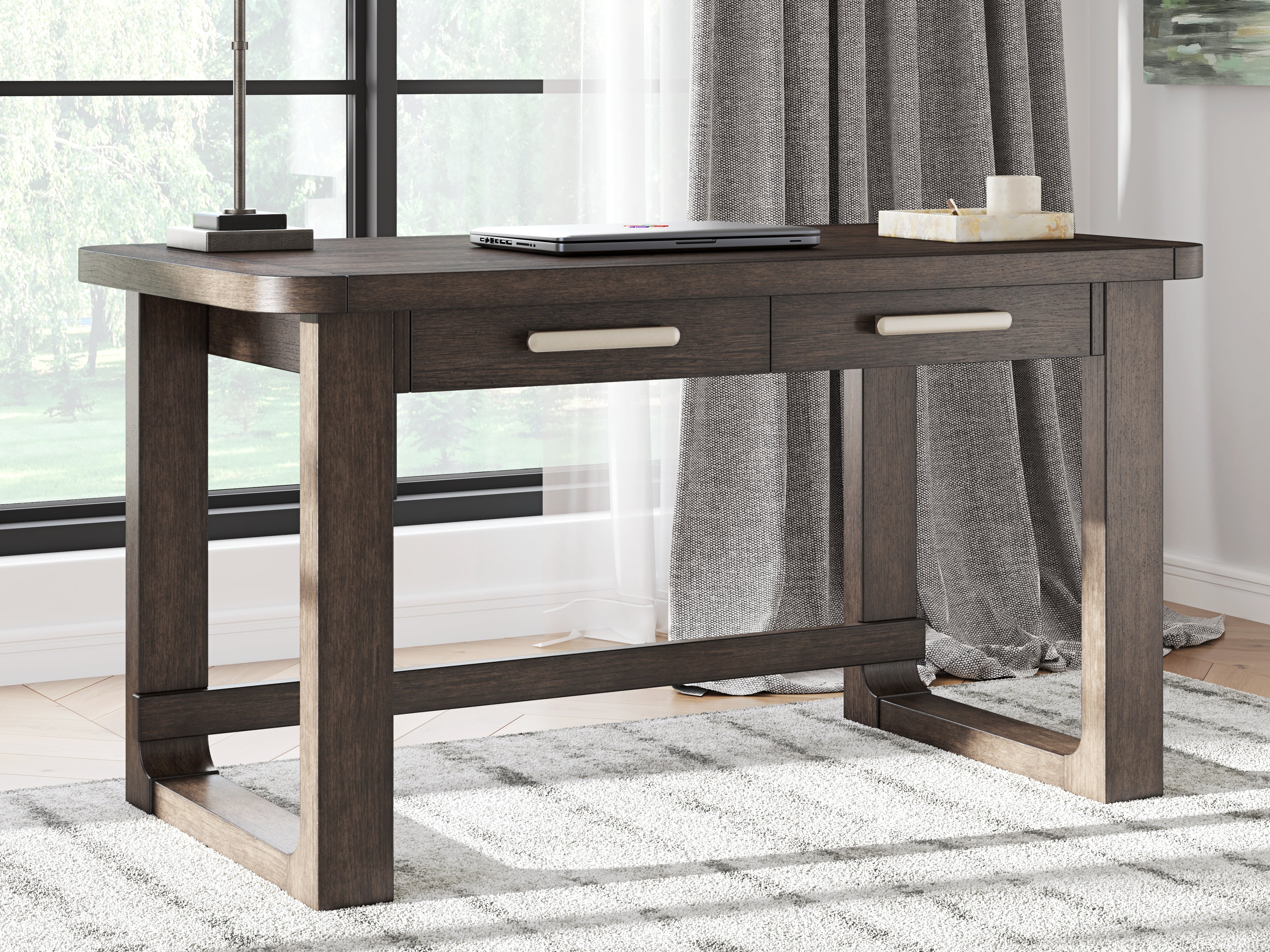Orleans Furniture - Ashley Furniture - Breckington Office Desk - Home Office Desk / Dark Brown - H556-44