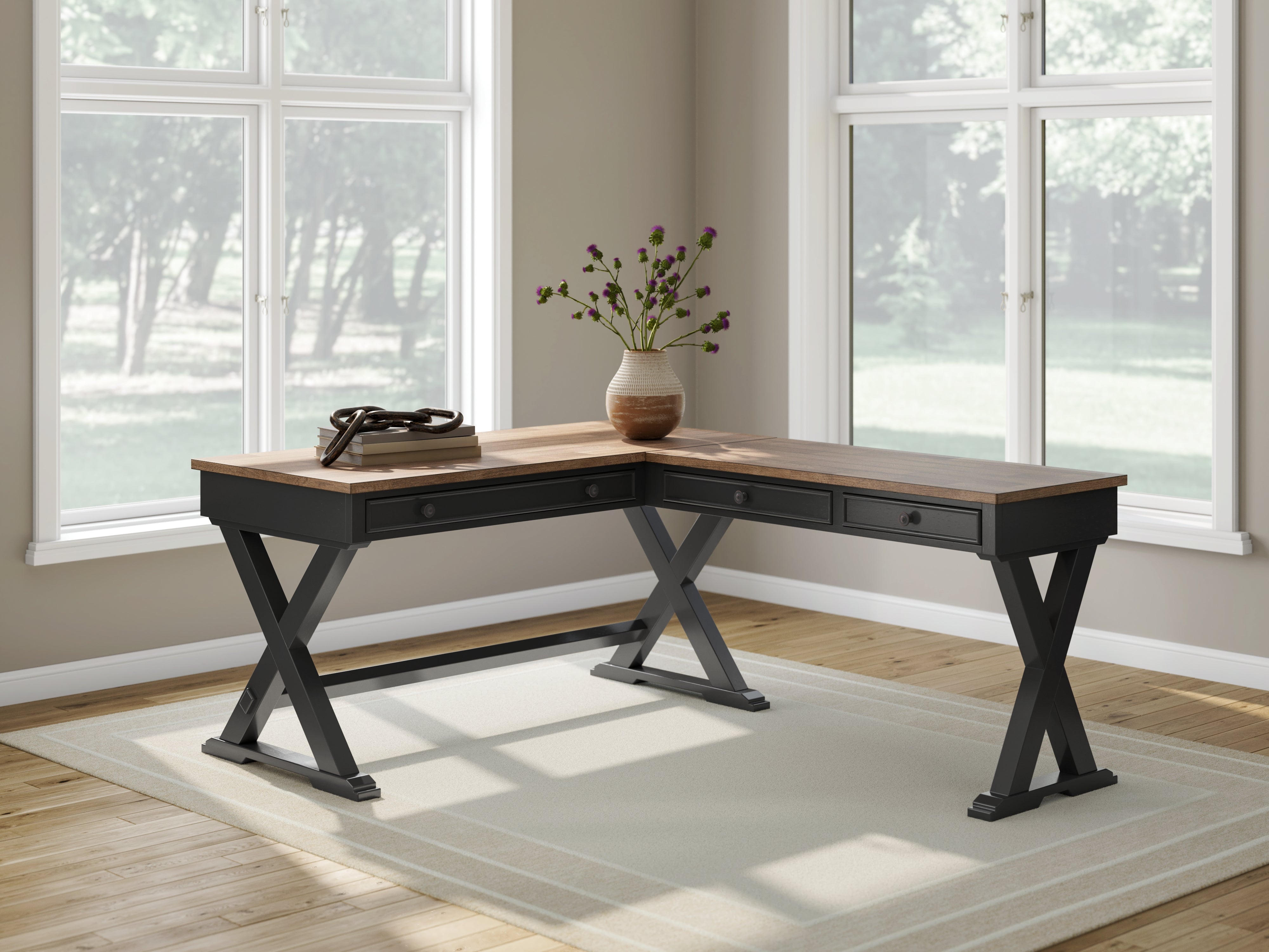 Orleans Furniture - Ashley Furniture - Wildenauer Office Desk - Home Office Desk / Brown/Black - H664H2