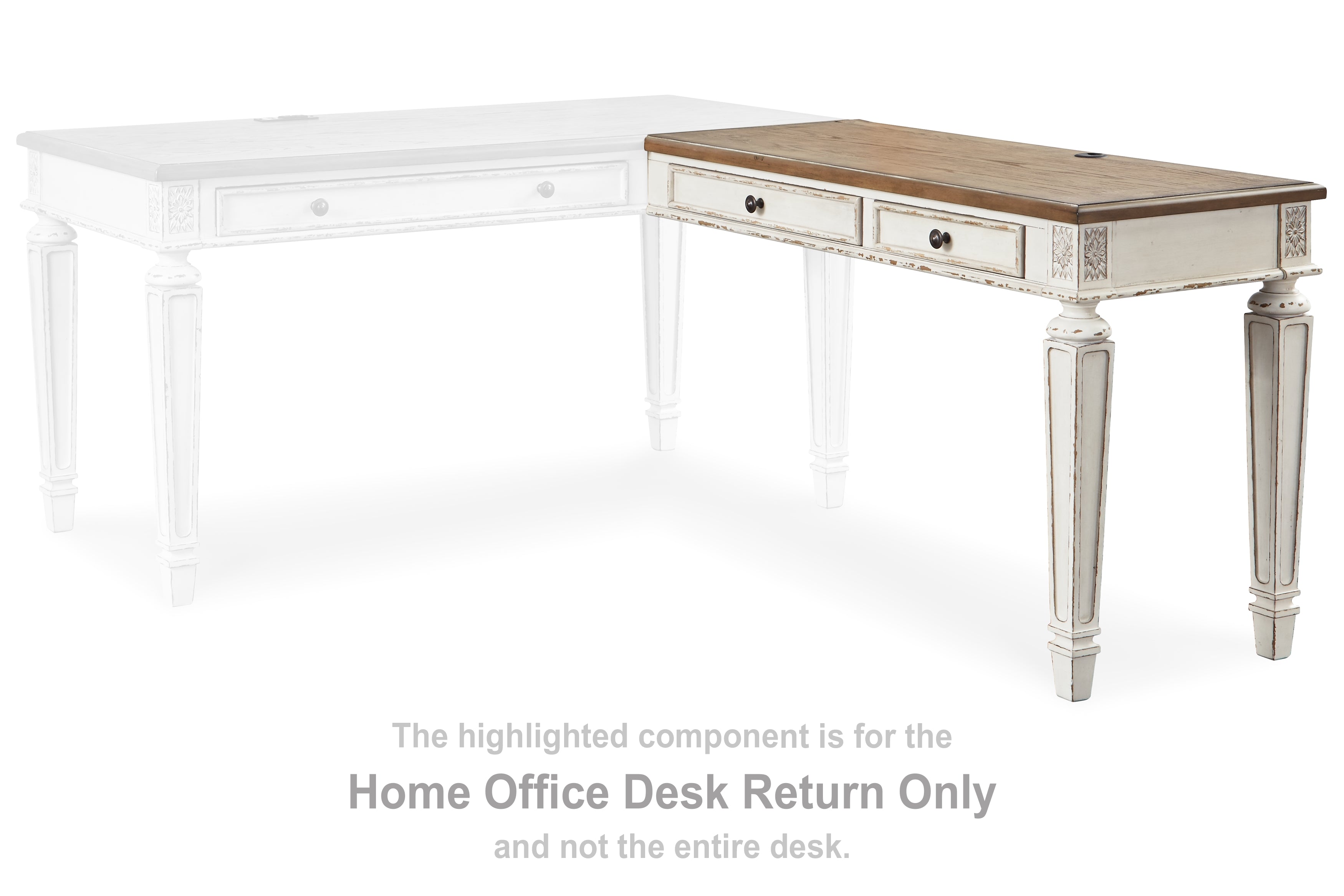 Orleans Furniture - Ashley Furniture - Realyn Office Desk - Home Office Lift Top Desk / White/Brown - H743-134