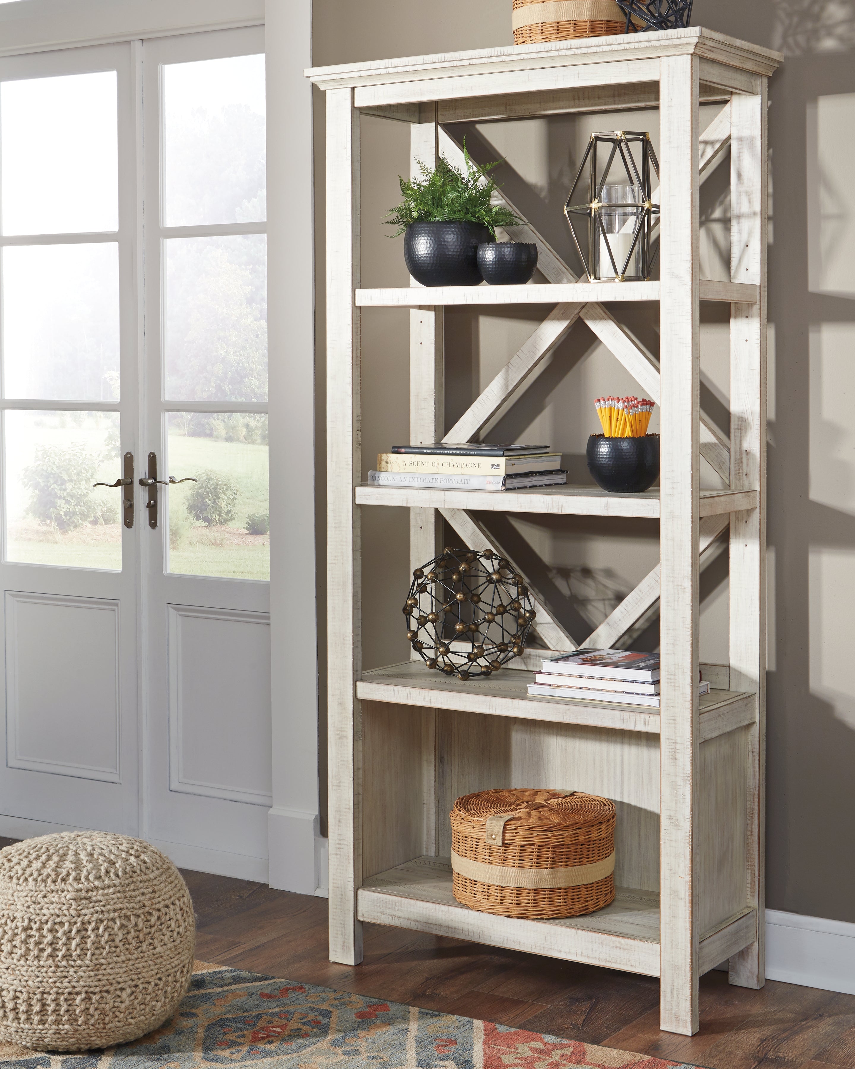 Orleans Furniture - Ashley Furniture - Carynhurst Bookcase - Large Bookcase / Whitewash - H755-17