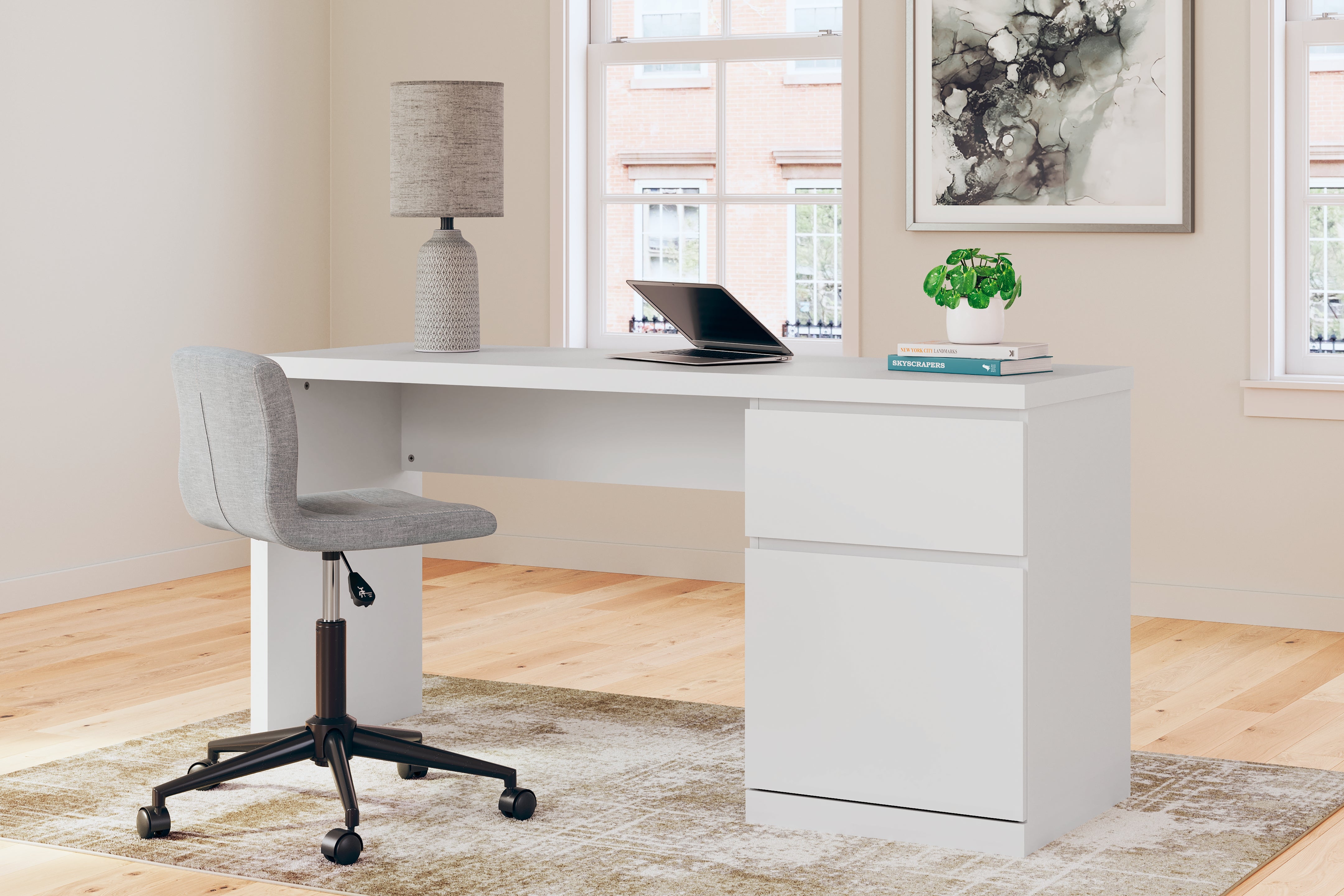Orleans Furniture - Ashley Furniture - Onita Office Desk - Home Office Desk / White - H9630-134