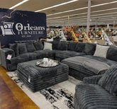 Midnight 3pc Oversized Sectional with Chaise
