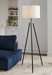 Orleans Furniture - Ashley Furniture - Cashner Lighting - Metal Floor Lamp (1/CN) / Black/Gold Finish - L206101