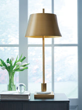 Orleans Furniture - Ashley Furniture - Fritzburn Lighting - Metal Table Lamp (1/CN) / Gold Finish/White - L208444