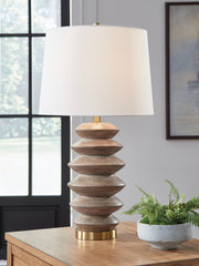 Orleans Furniture - Ashley Furniture - Jyllyard Lighting - Poly Table Lamp (1/CN) / Brown/Gold Finish - L235944