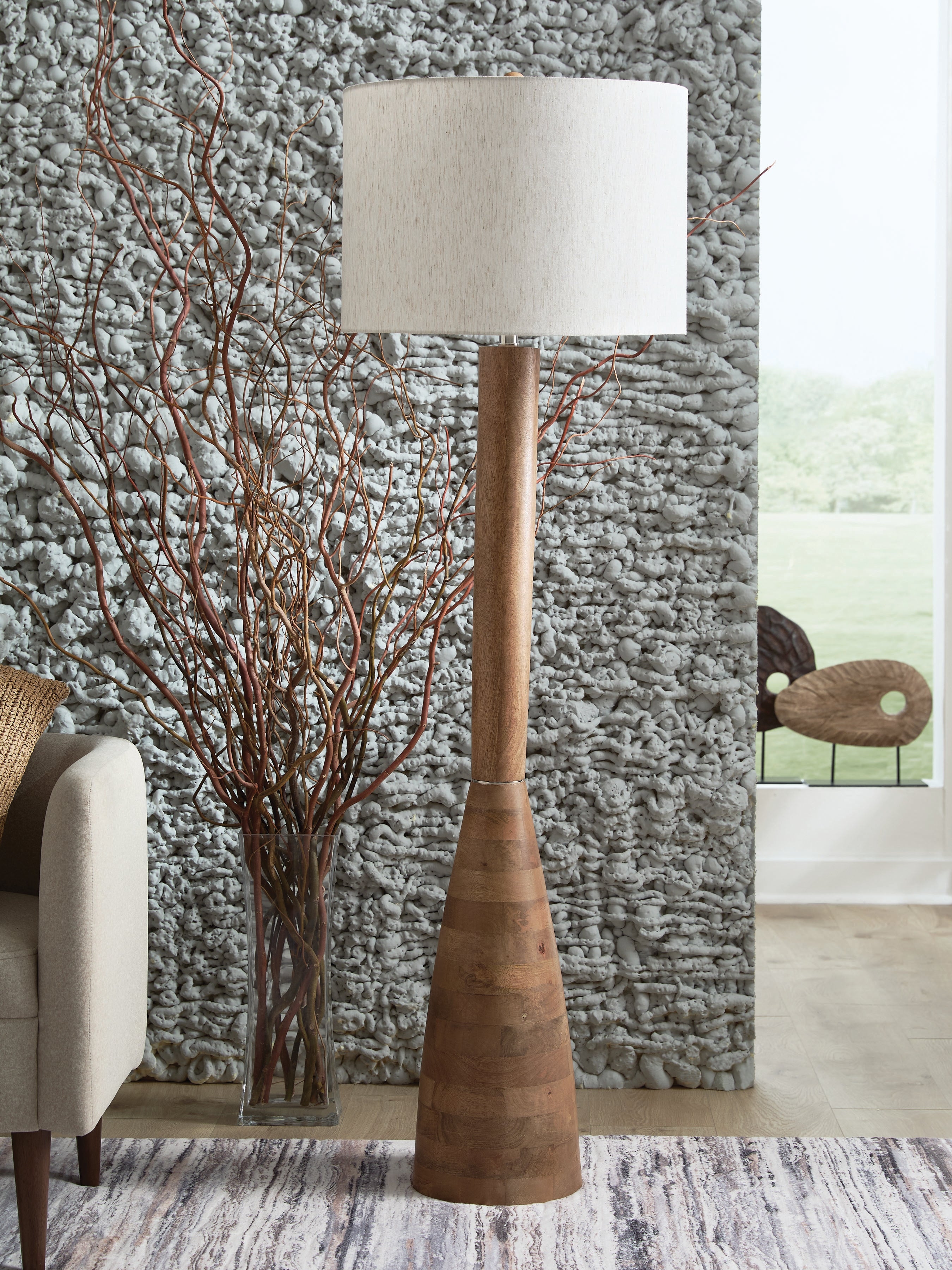 Orleans Furniture - Ashley Furniture - Ailsa Lighting - Wood Floor Lamp (1/CN) / Natural Brown - L329111