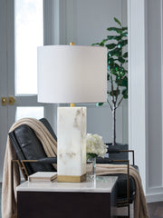 Orleans Furniture - Ashley Furniture - Linderfield Lighting - Alabaster Table Lamp (1/CN) / White/Gold Finish - L429094