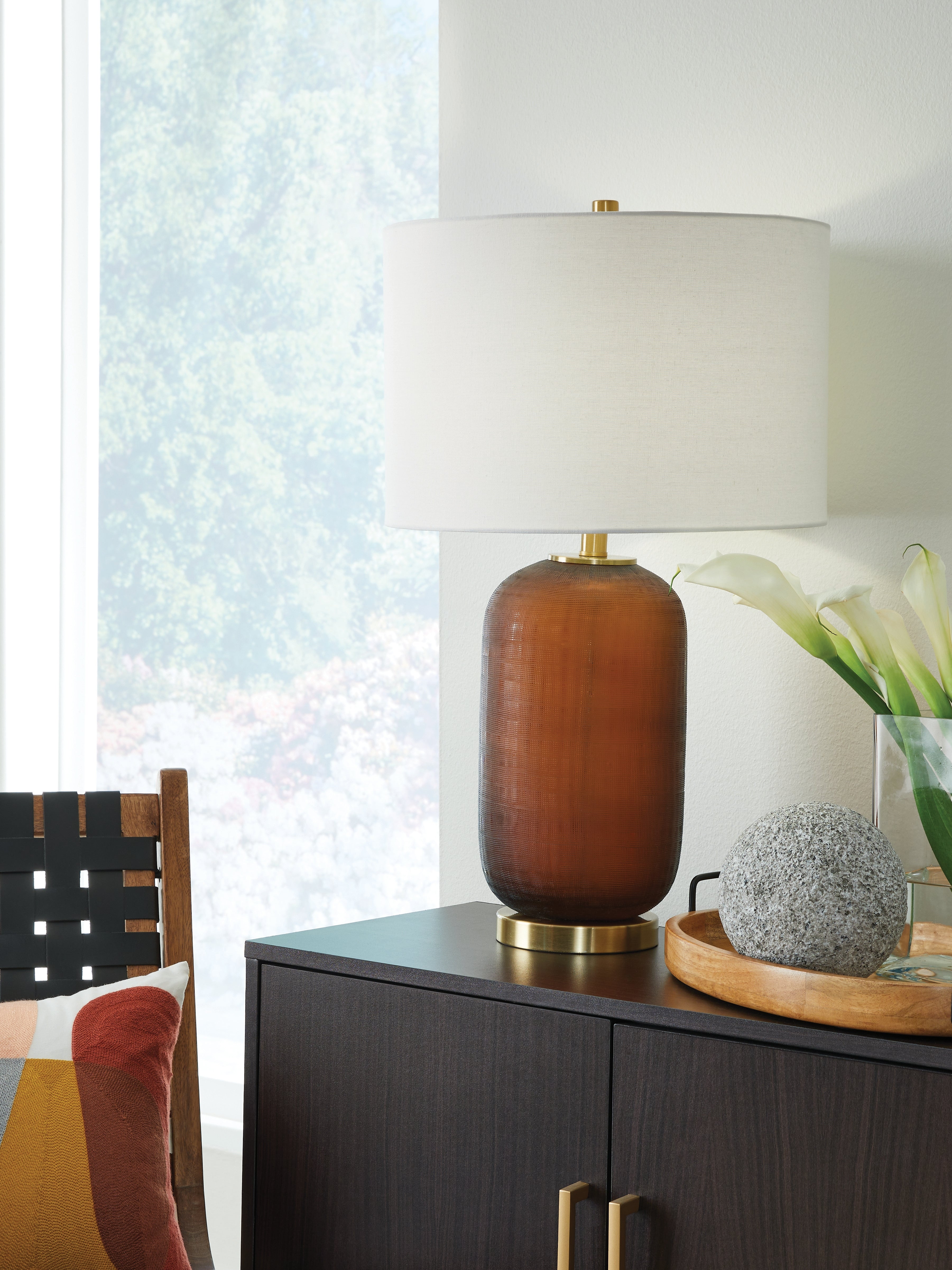 Orleans Furniture - Ashley Furniture - Farberman Lighting - Glass Table Lamp (1/CN) / Amber - L430864