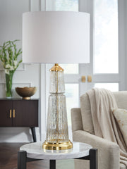 Orleans Furniture - Ashley Furniture - Bakersboro Lighting - Glass Table Lamp (1/CN) / Clear/Gold Finish - L430884