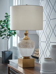 Orleans Furniture - Ashley Furniture - Tavisburg Lighting - Glass Table Lamp (1/CN) / Brown/White/Gold - L430894
