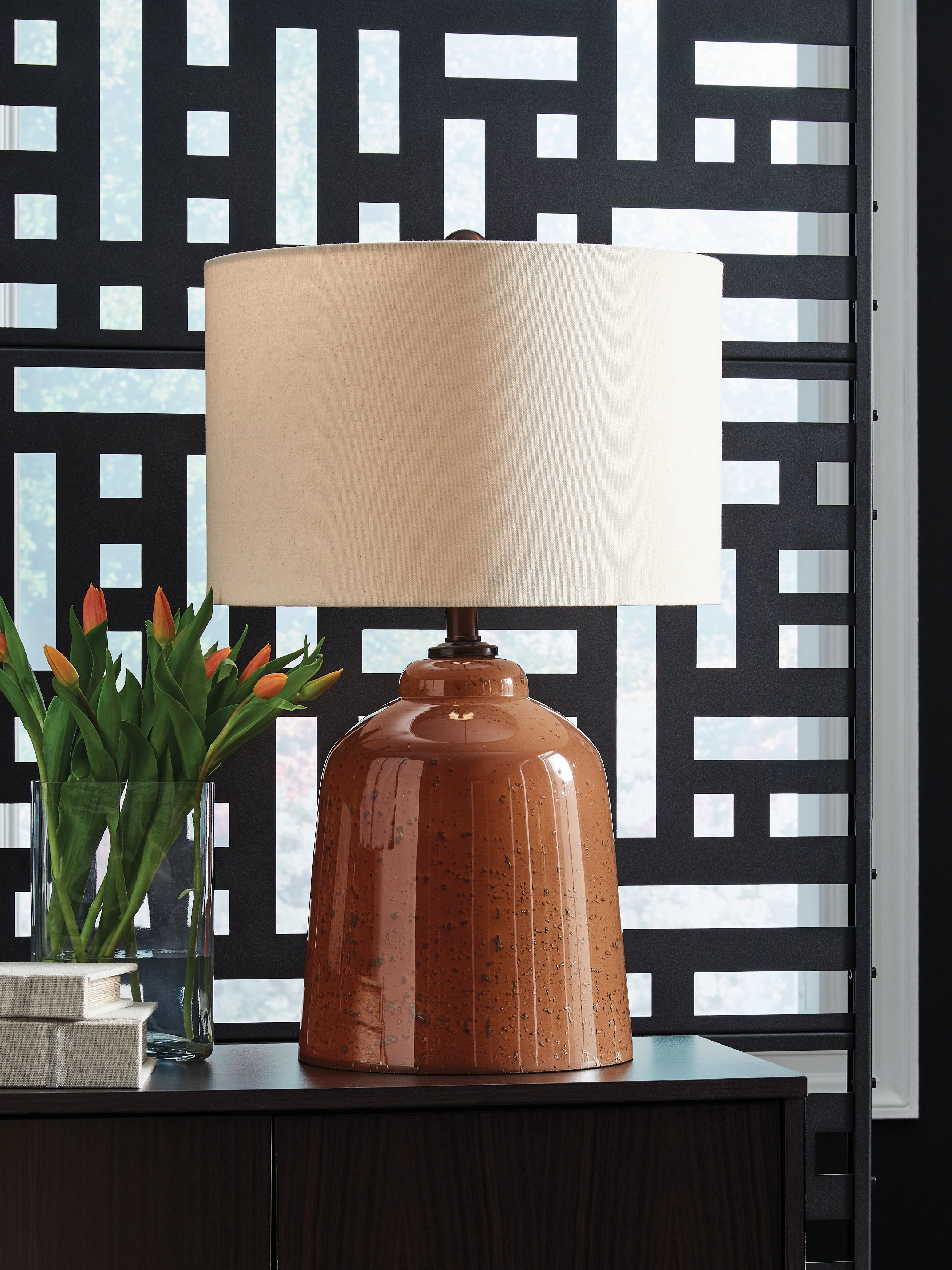 Orleans Furniture - Ashley Furniture - Aaleahya Lighting - Glass Table Lamp (1/CN) / Rust - L430904