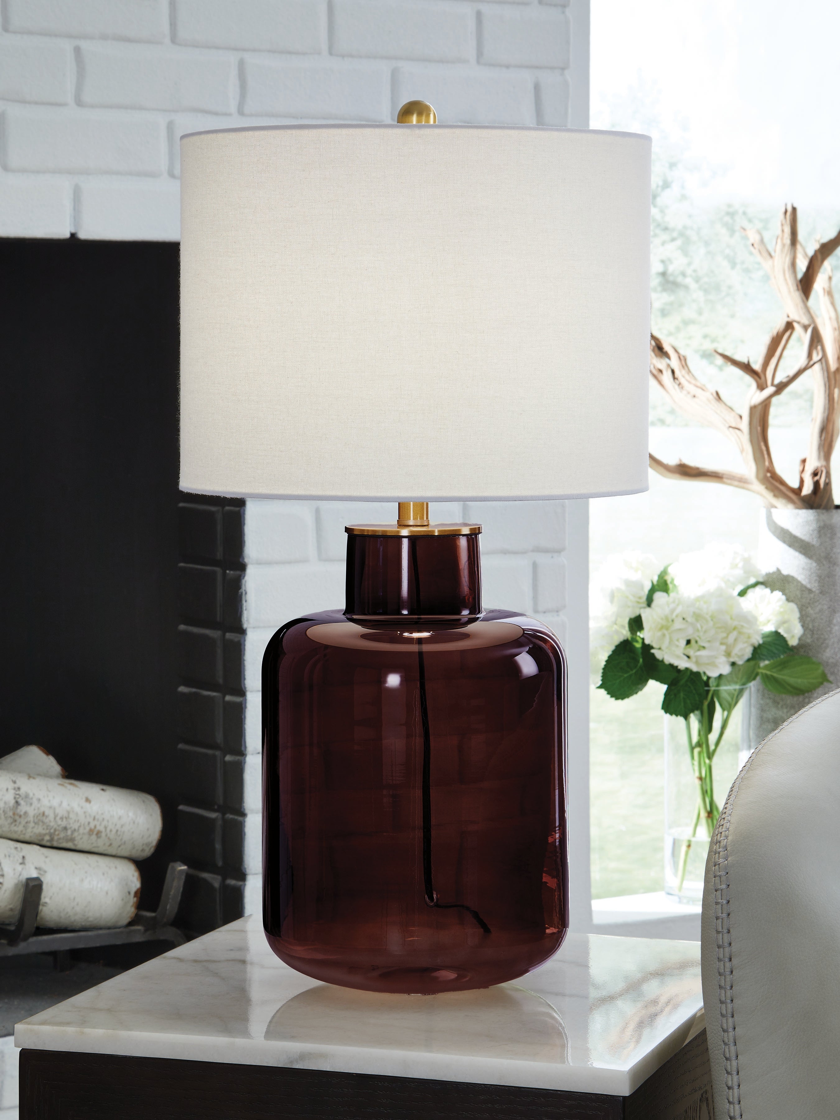 Orleans Furniture - Ashley Furniture - Mette Lighting - Glass Table Lamp (1/CN) / Brown/Gold Finish - L430924
