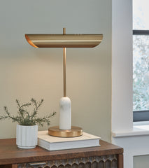 Orleans Furniture - Ashley Furniture - Rowleigh Lighting - Marble Desk Lamp (1/CN) / Gold Finish/White - L734392