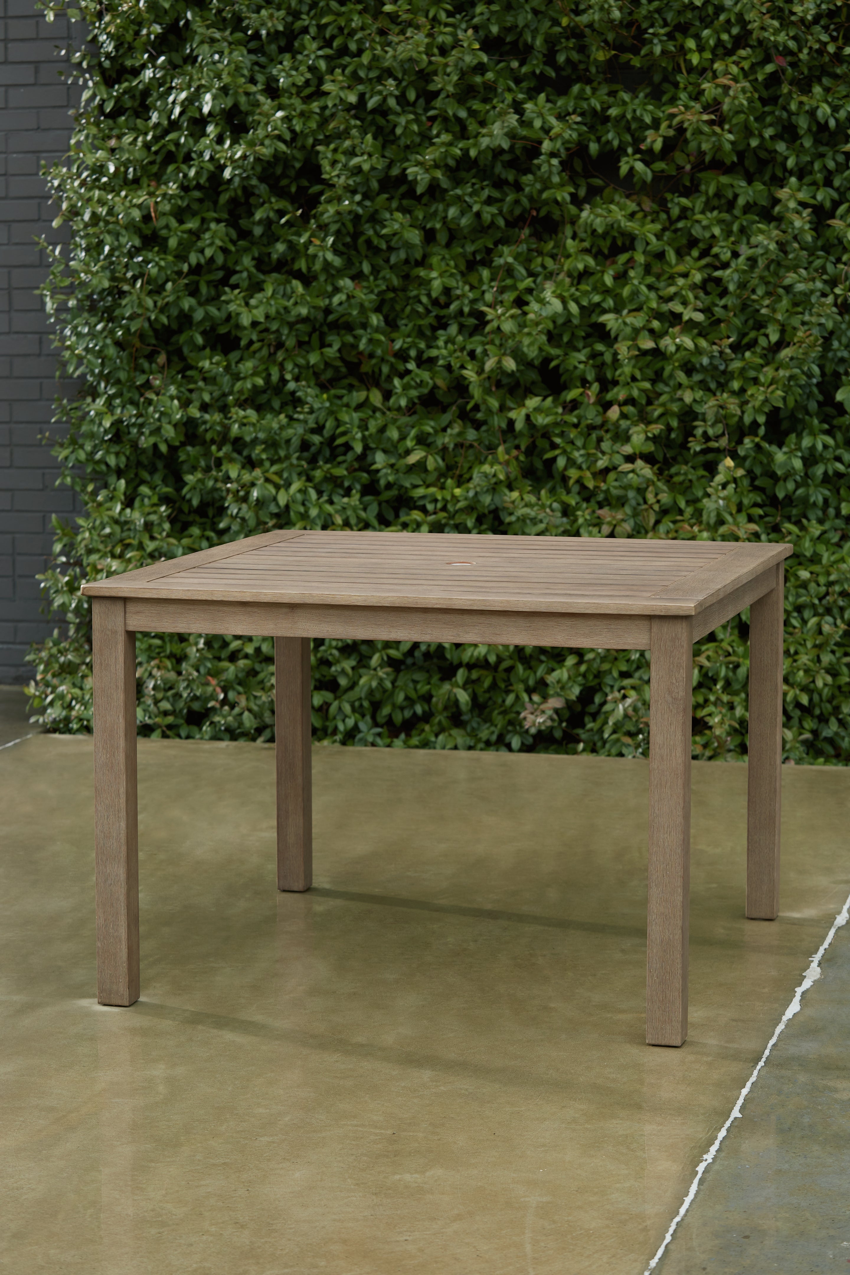 Orleans Furniture - Ashley Furniture - Aria Plains Outdoor - Square Dining Table w/UMB OPT / Brown - P359-615