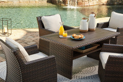 Orleans Furniture - Ashley Furniture - Easy Isle Outdoor - RECT Multi-Use Table / Dark Brown/Beige - P455-625
