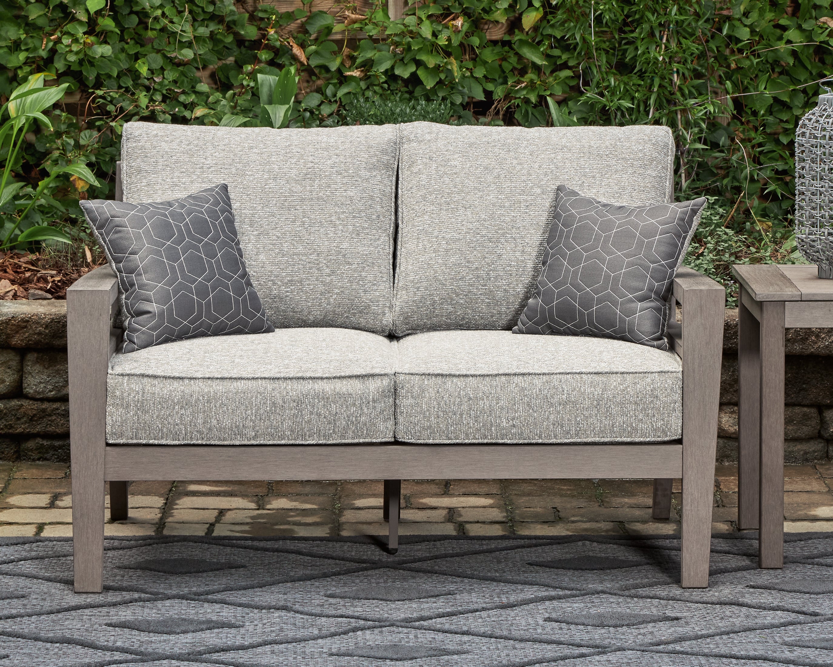 Orleans Furniture - Ashley Furniture - Hillside Barn Outdoor - Sofa with Cushion / Gray/Brown - P564-838