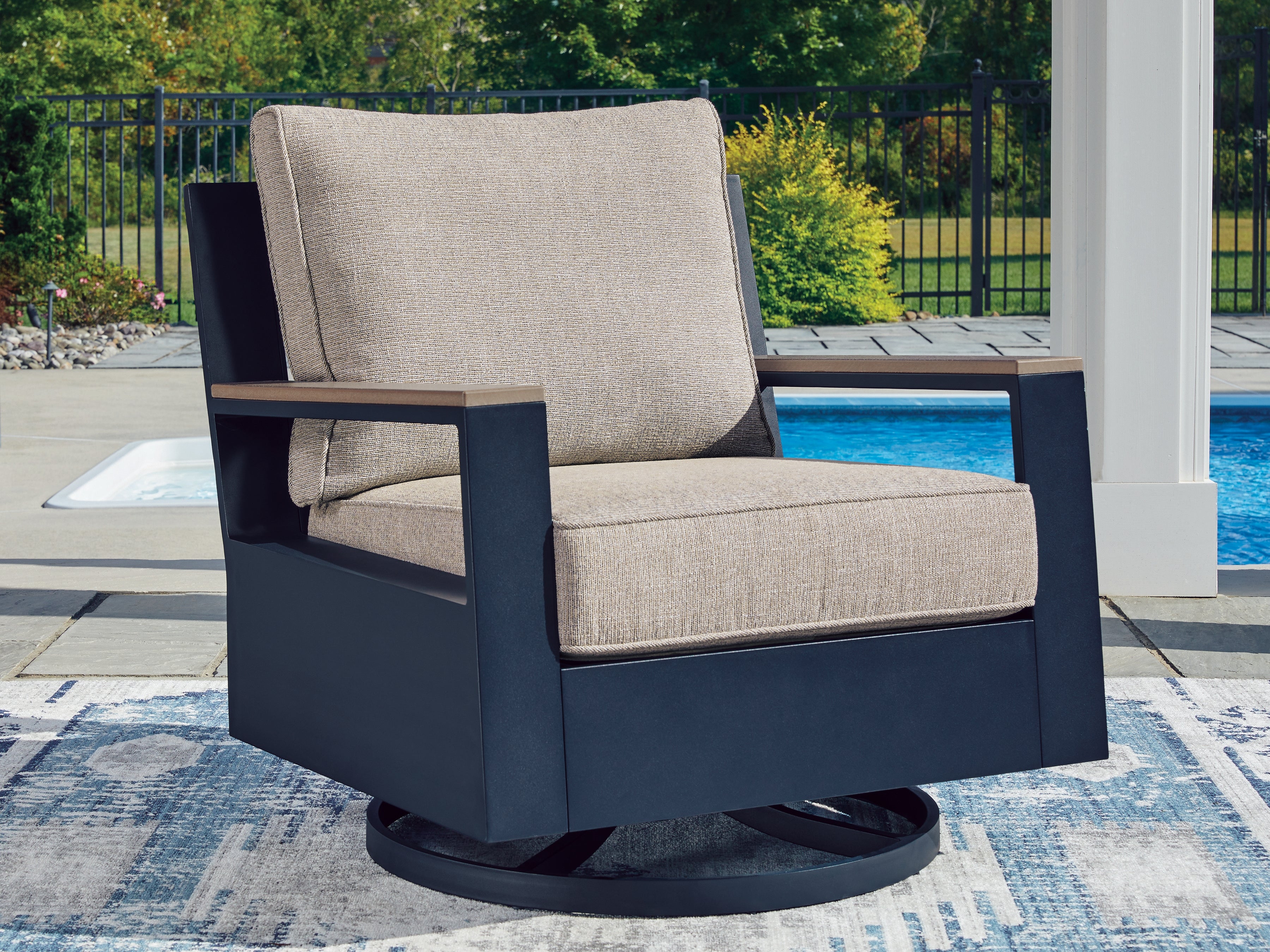 Orleans Furniture - Ashley Furniture - East Beach Outdoor - Swivel Glider Chair w/Cushion - PCP587-821