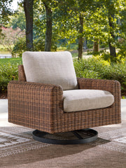 Orleans Furniture - Ashley Furniture - Dolan Creek Outdoor - Swivel Lounge w/ Cushion / Gray/Brown - PCP610-821