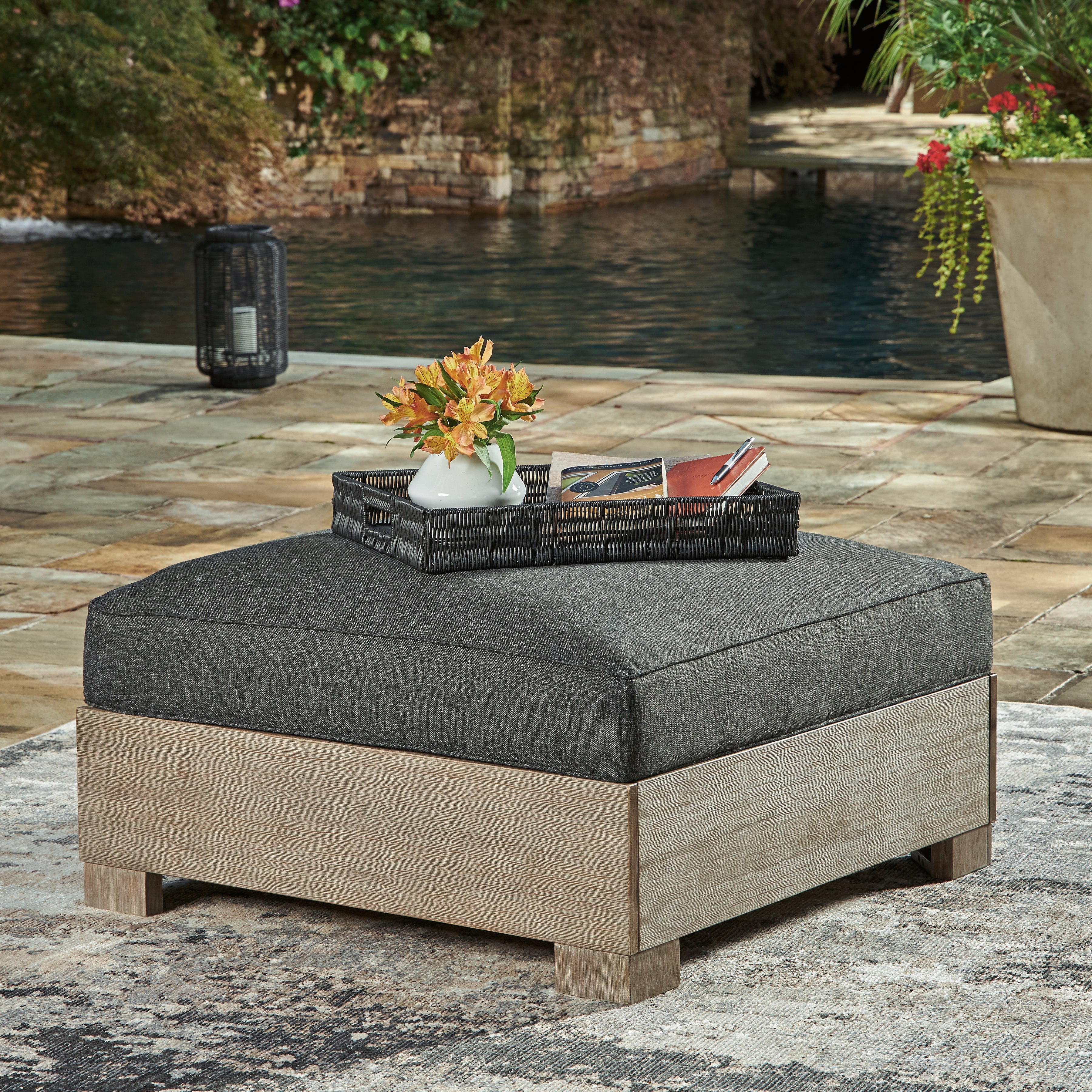 Orleans Furniture - Ashley Furniture - Citrine Park Outdoor - Corner with Cushion (1/CN) / Brown/Charcoal - P660-877