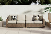 Orleans Furniture - Ashley Furniture - Beachcroft Outdoor - 5-Piece Outdoor Sectional / Black/Light Gray - P792P6