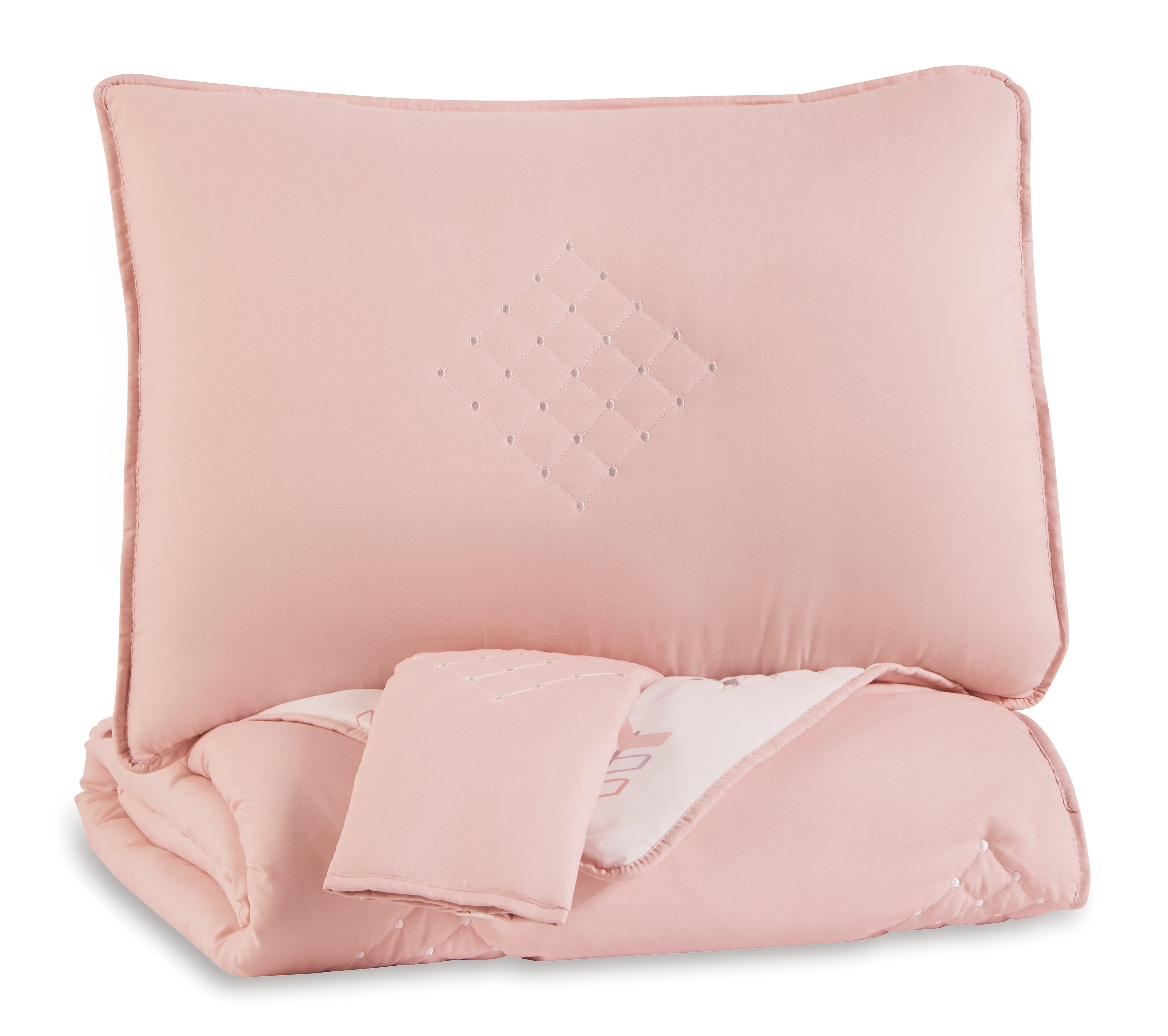 Orleans Furniture - Ashley Furniture - Lexann Full Comforter Set - Full Comforter Set / Pink/White/Gray - Q901003F