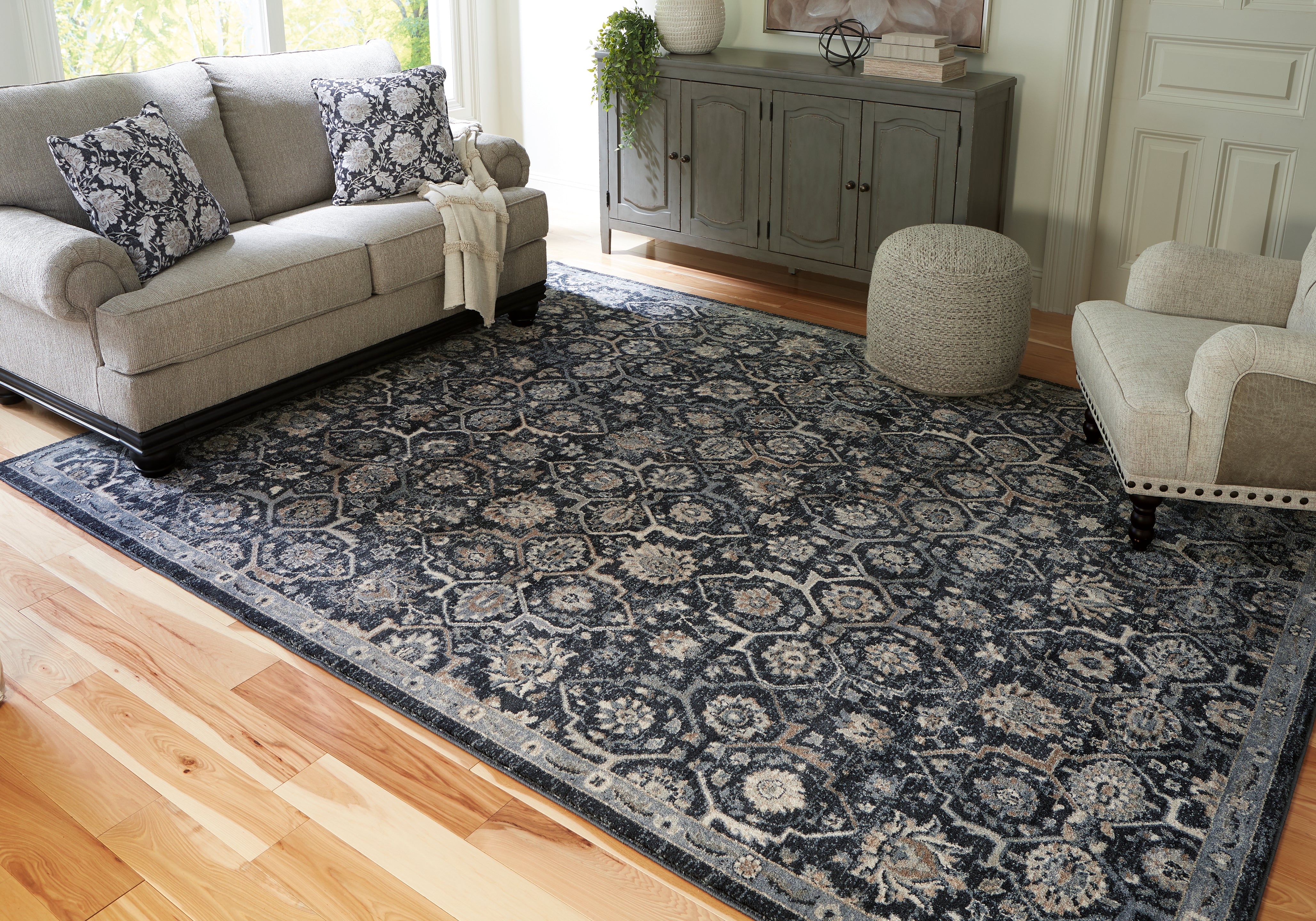 Orleans Furniture - Ashley Furniture - Hilcott Rug - 5'3" x 7'3" Rug / Blue/Cream/Brown - R406112
