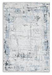 Orleans Furniture - Ashley Furniture - Emertonly Rug - 5' x 7' Washable Rug / Blue/White/Gray - R406982