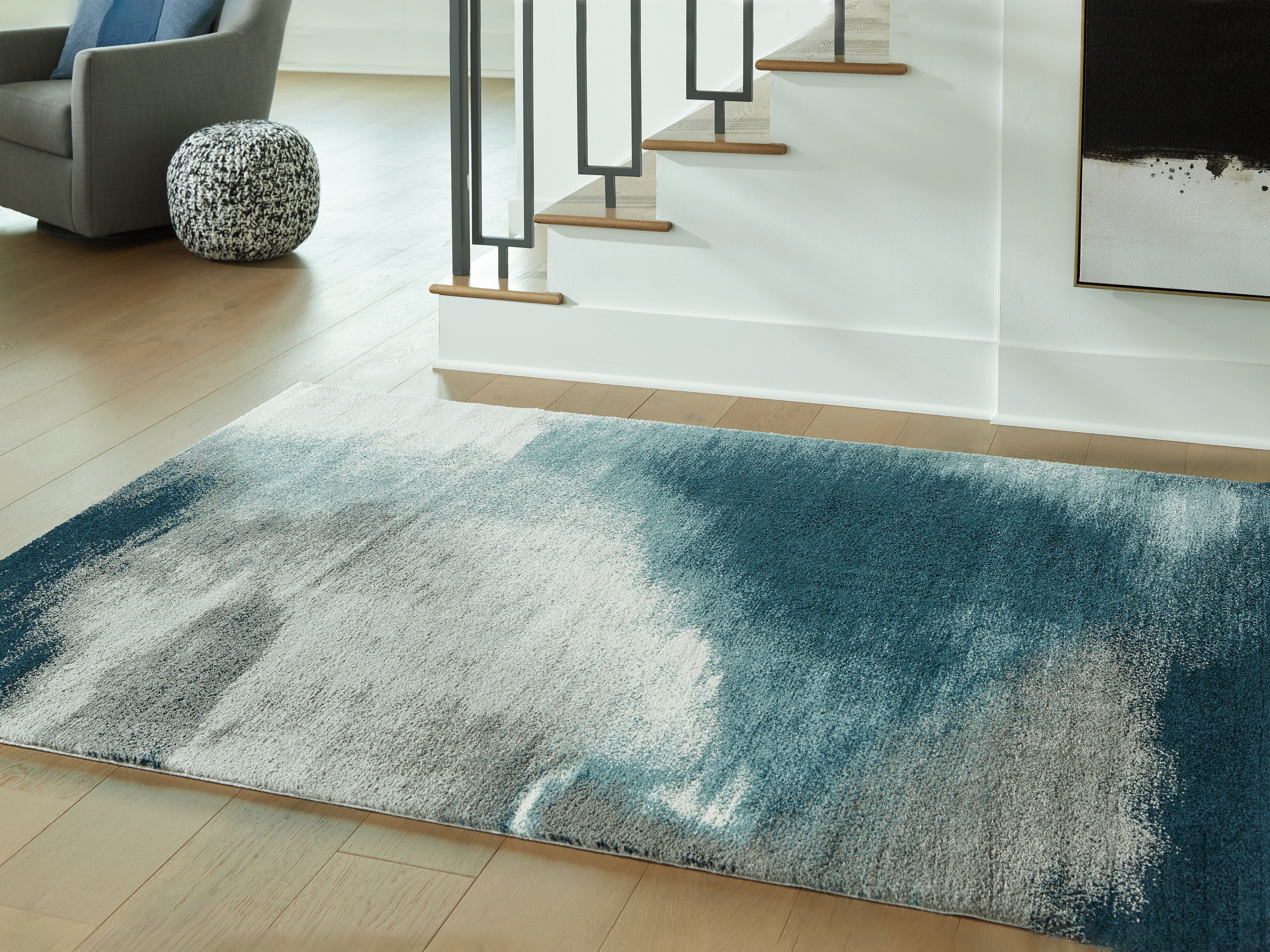 Orleans Furniture - Ashley Furniture - Brentward Rug - 5' x 7' Rug / Blue/Gray/Ivory - R407082