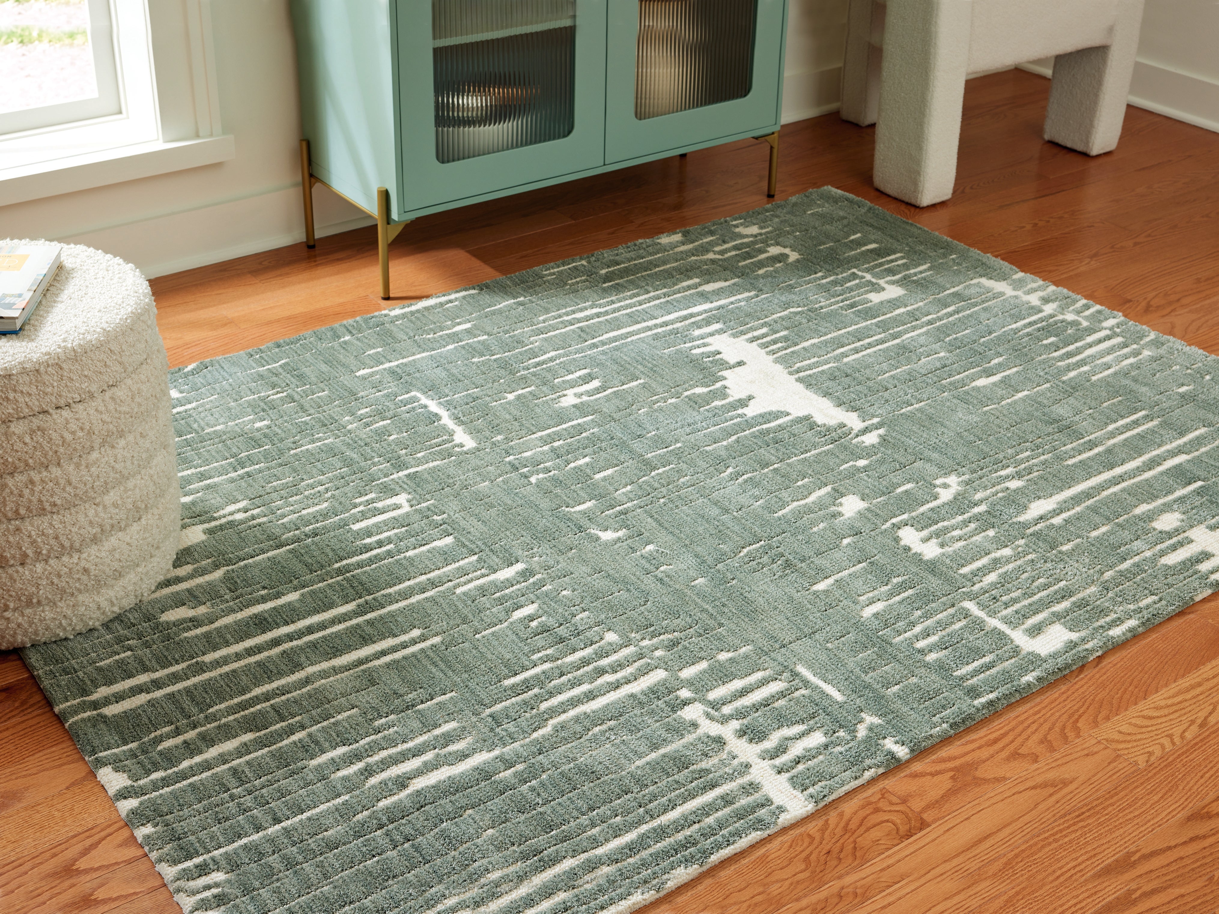 Orleans Furniture - Ashley Furniture - Cayworth Rug - 5' x 7' Rug / Teal/White - R407092