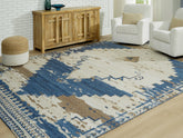Orleans Furniture - Ashley Furniture - Varnler Rug - 10' x 14' Rug / Blue/Brown/Tan - R407130