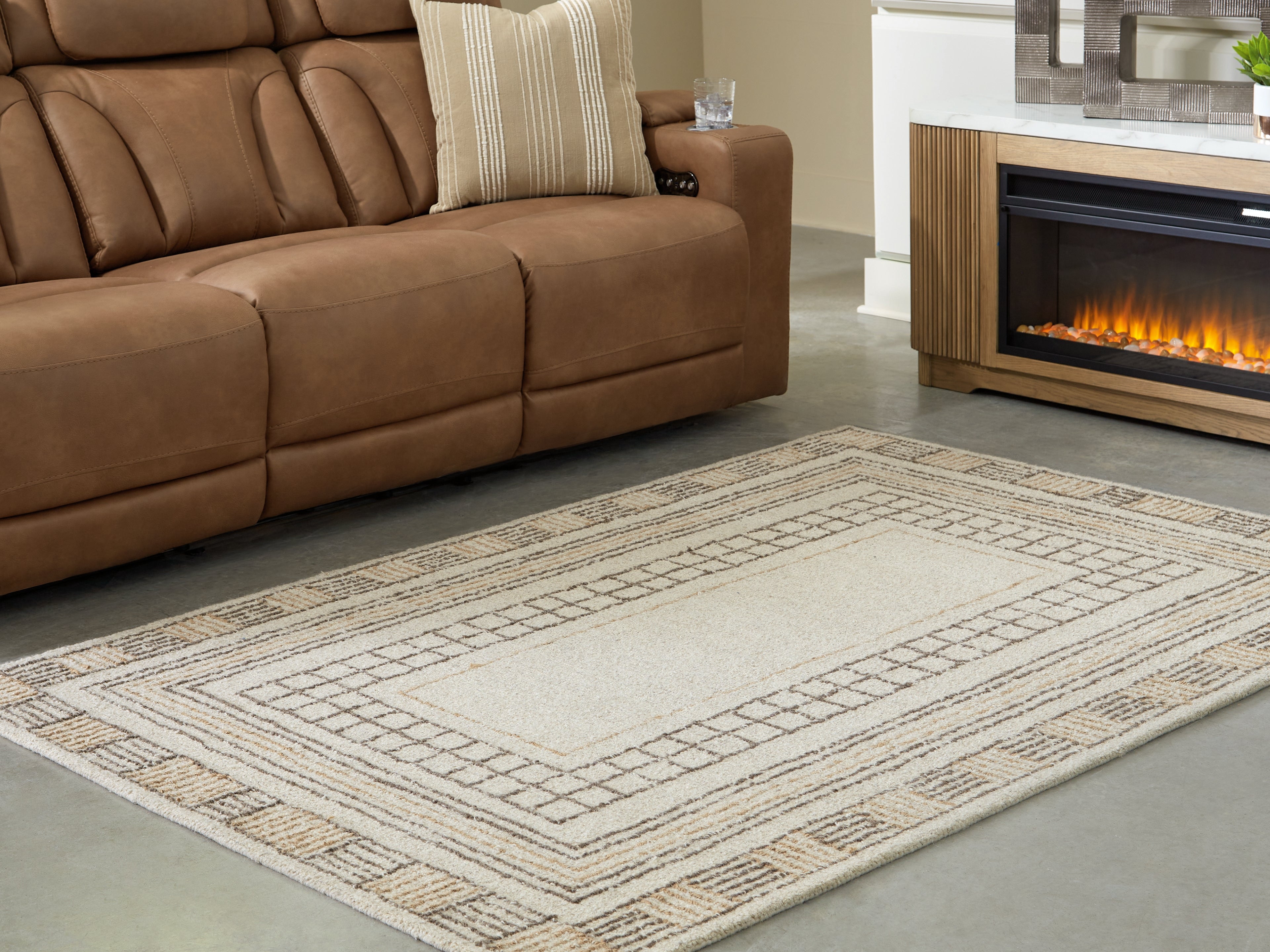 Orleans Furniture - Ashley Furniture - Idaman Rug - Large Rug / Taupe/Brown - R407291