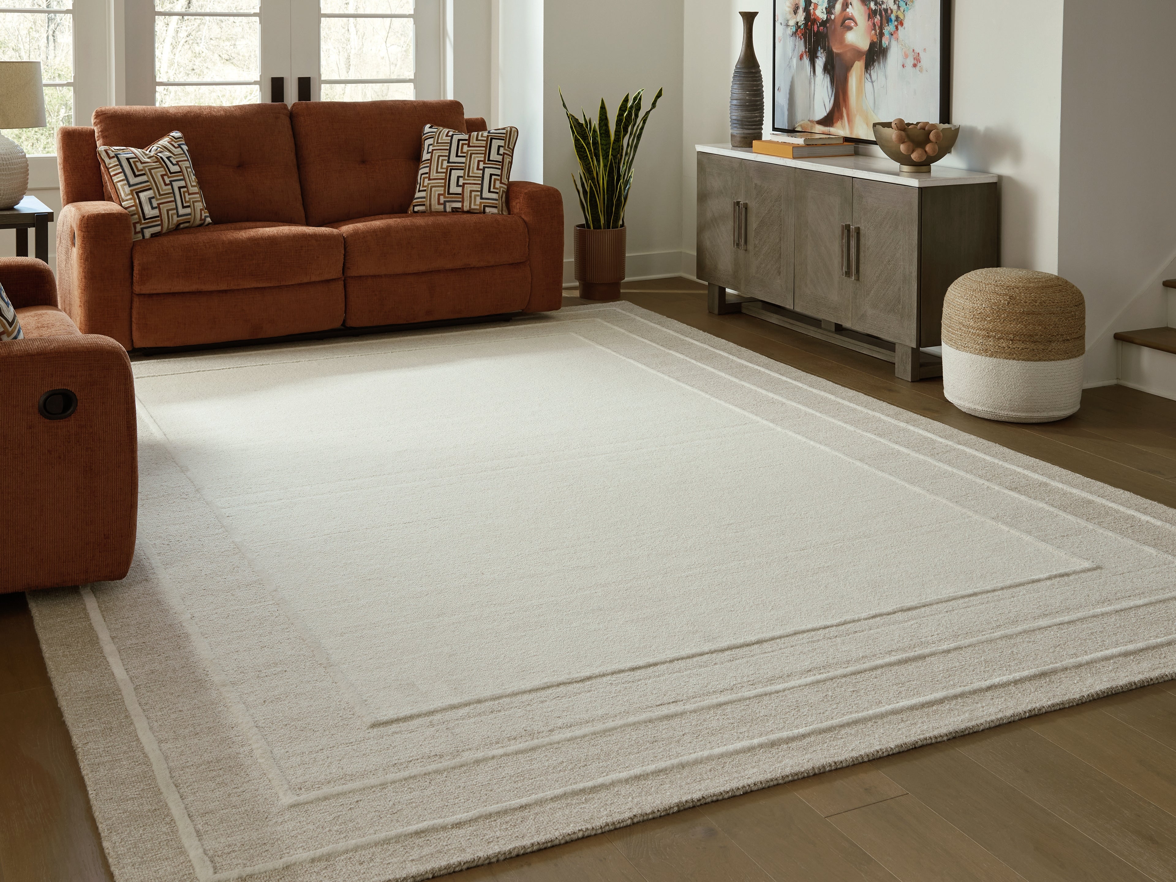 Orleans Furniture - Ashley Furniture - Teelgan Rug - Extra Large Rug / Ivory/Tan - R407310