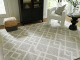Orleans Furniture - Ashley Furniture - Unawick Rug - Large Rug / Gray/Ivory - R407331