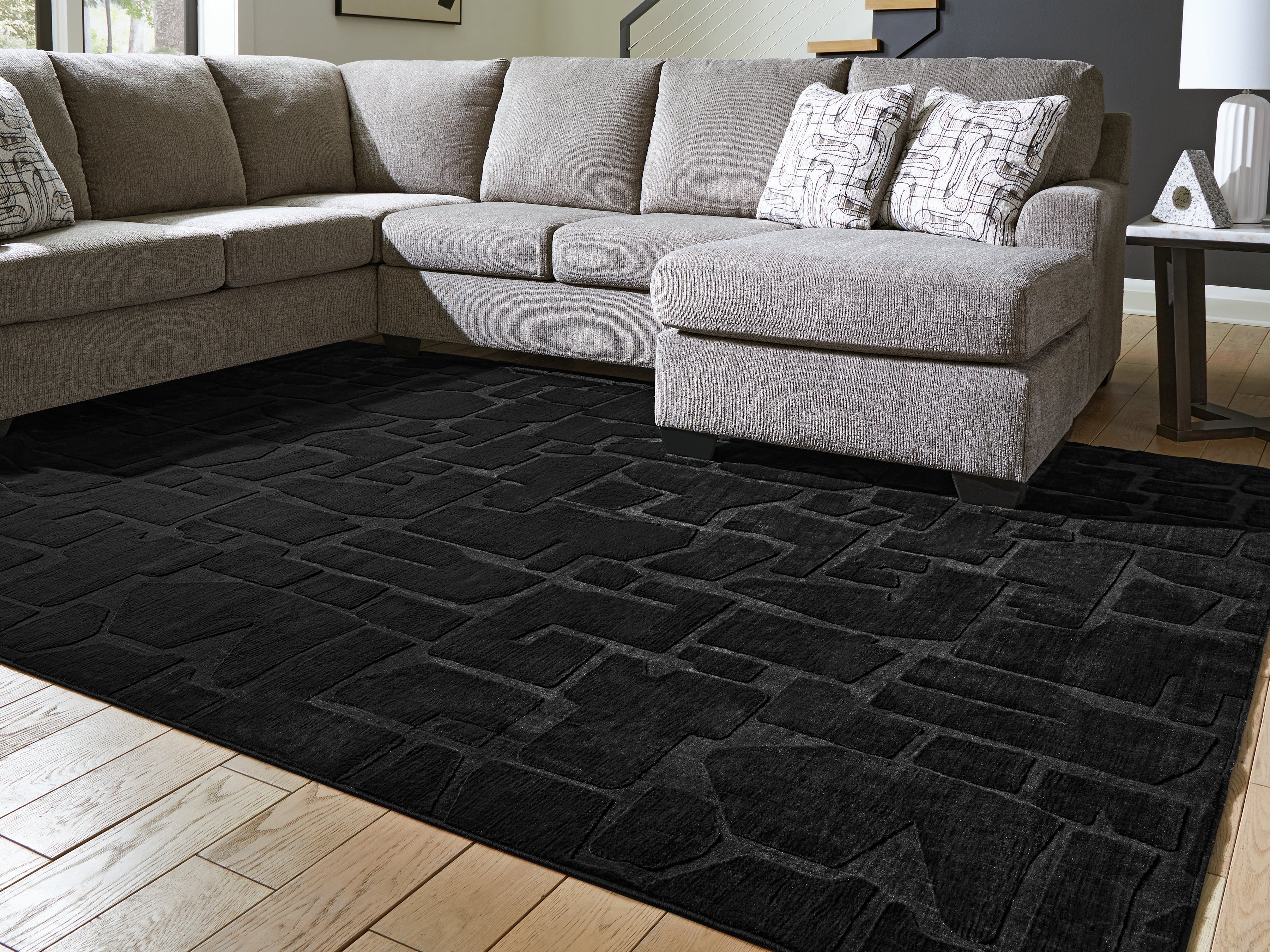 Orleans Furniture - Ashley Furniture - Gibbswell Rug - Washable 8' x 10' Area Rug / Black - R407461