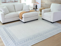 Orleans Furniture - Ashley Furniture - Azelhurst Rug - 5' x 7' Area Rug / Blue/Ivory/Gray - R407852