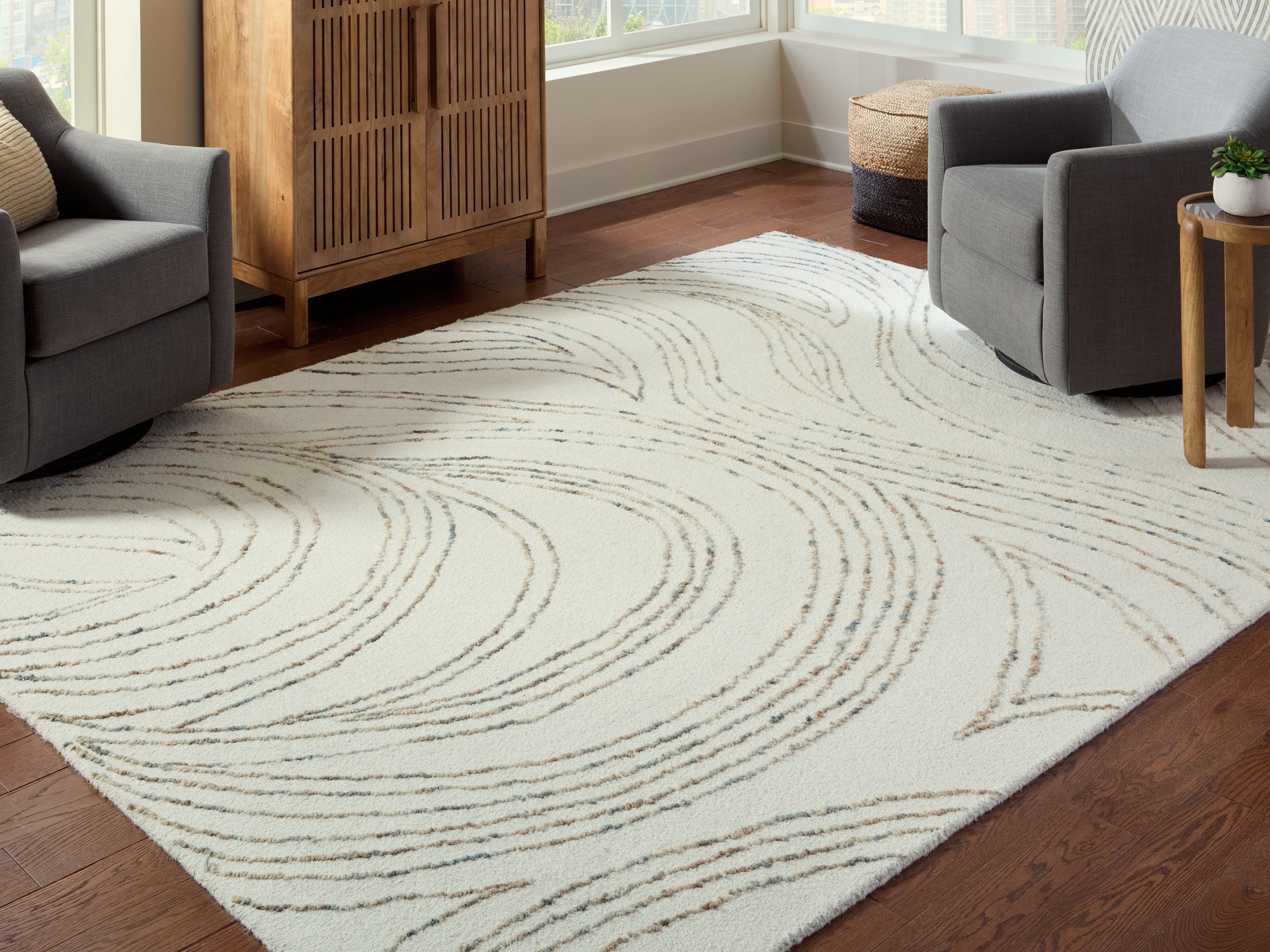 Orleans Furniture - Ashley Furniture - Deenbury Rug - 5' x 7' Area Rug / Ivory/Green/Brown - R407862