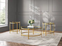 Orleans Furniture - Ashley Furniture - Pearlox Table (Set of 3) - Occasional Table Set (3/CN) / Gold - T173-13
