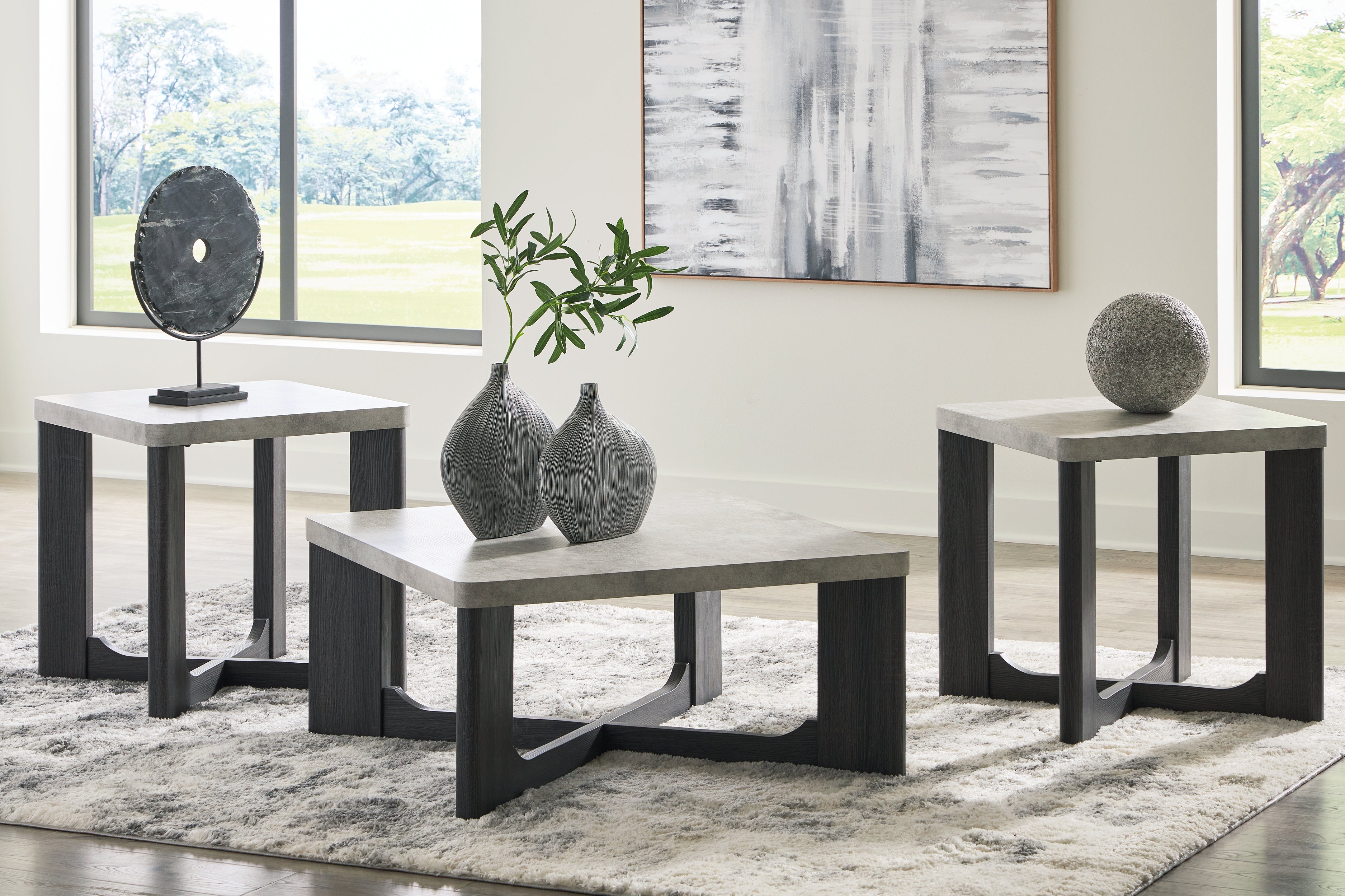 Orleans Furniture - Ashley Furniture - Sharstorm Table (Set of 3) - Occasional Table Set (3/CN) / Two-tone Gray - T251-13