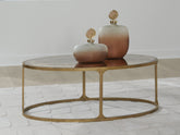 Orleans Furniture - Ashley Furniture - Korajane Coffee Table - Oval Cocktail Table / Antique Gold - T399-0