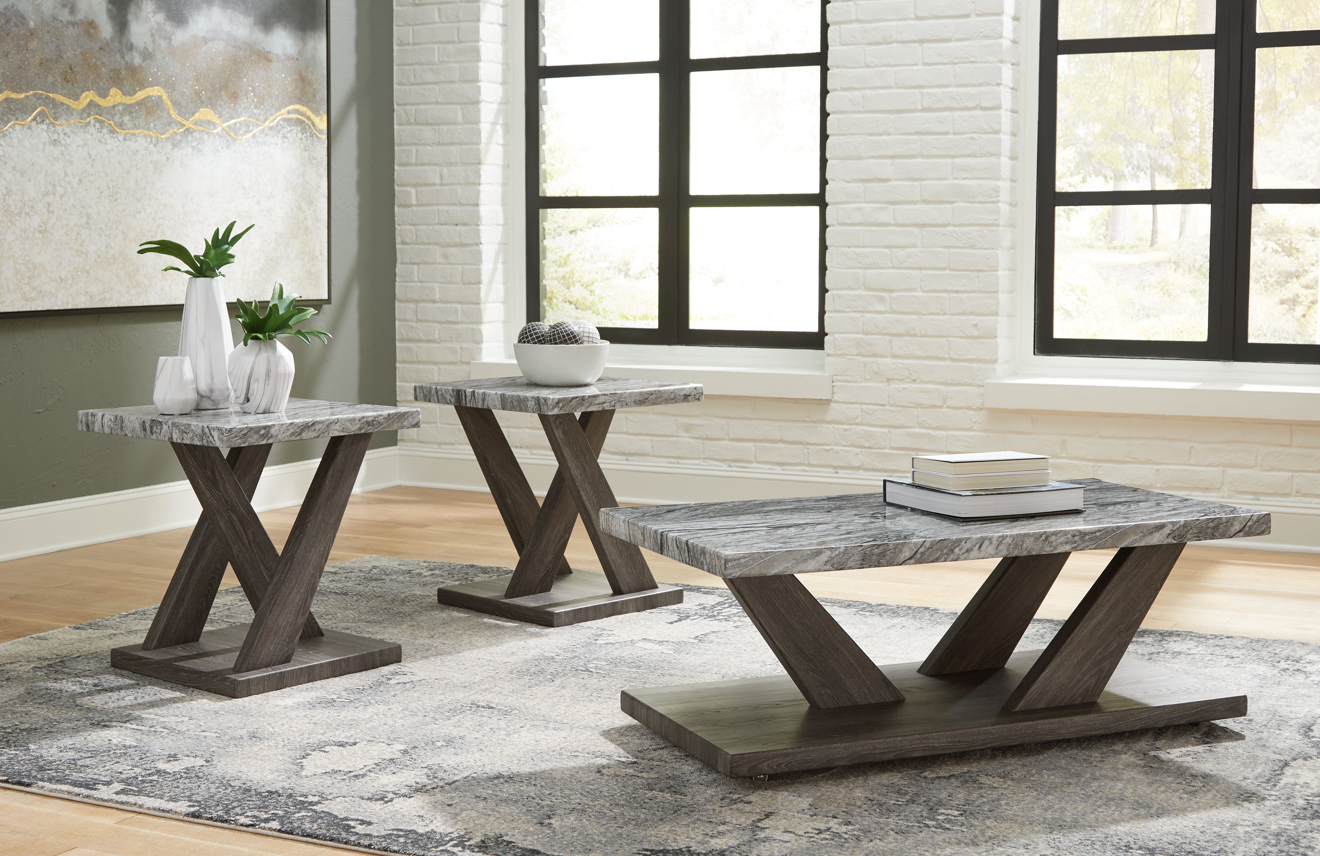 Orleans Furniture - Ashley Furniture - Bensonale Table (Set of 3) - Occasional Table Set (3/CN) / Brown/Gray - T400-13