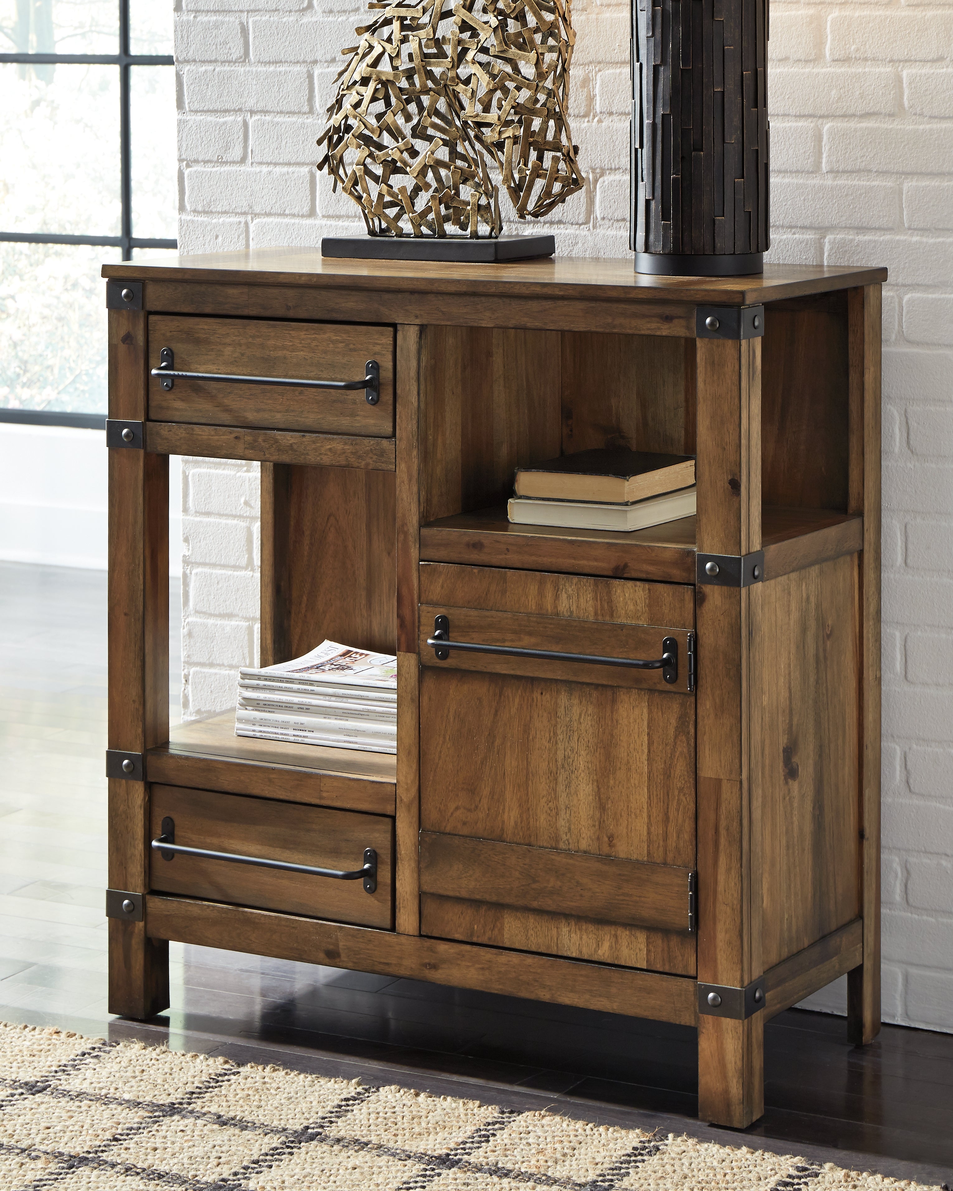 Orleans Furniture - Ashley Furniture - Roybeck Accent Cabinet - Accent Cabinet / Light Brown/Bronze - T411-40