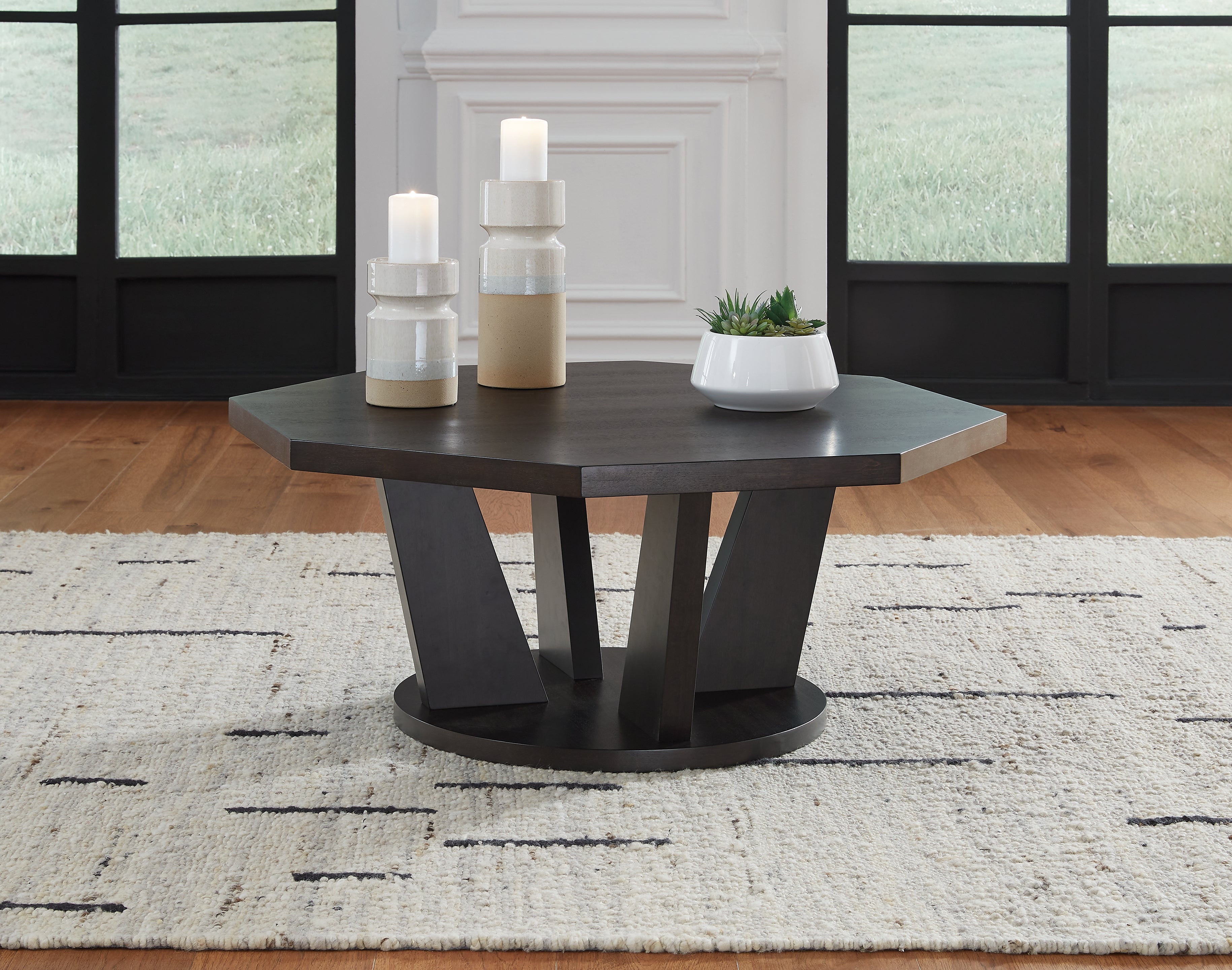Orleans Furniture - Ashley Furniture - Chasinfield Coffee Table - Octagon Cocktail Table / Dark Brown - T458-8