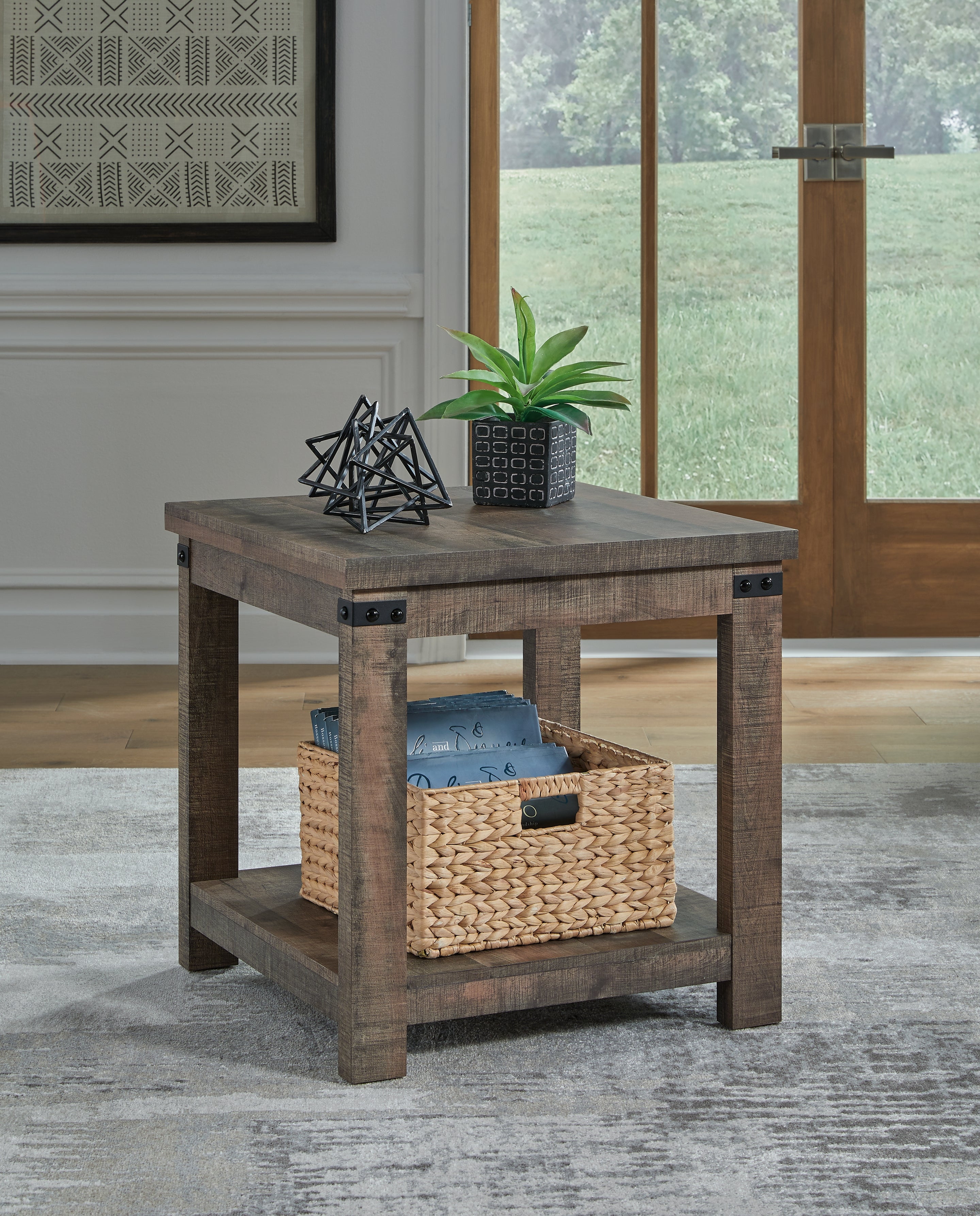 Orleans Furniture - Ashley Furniture - Hollum End Table - Square End Table / Rustic Brown - T466-2