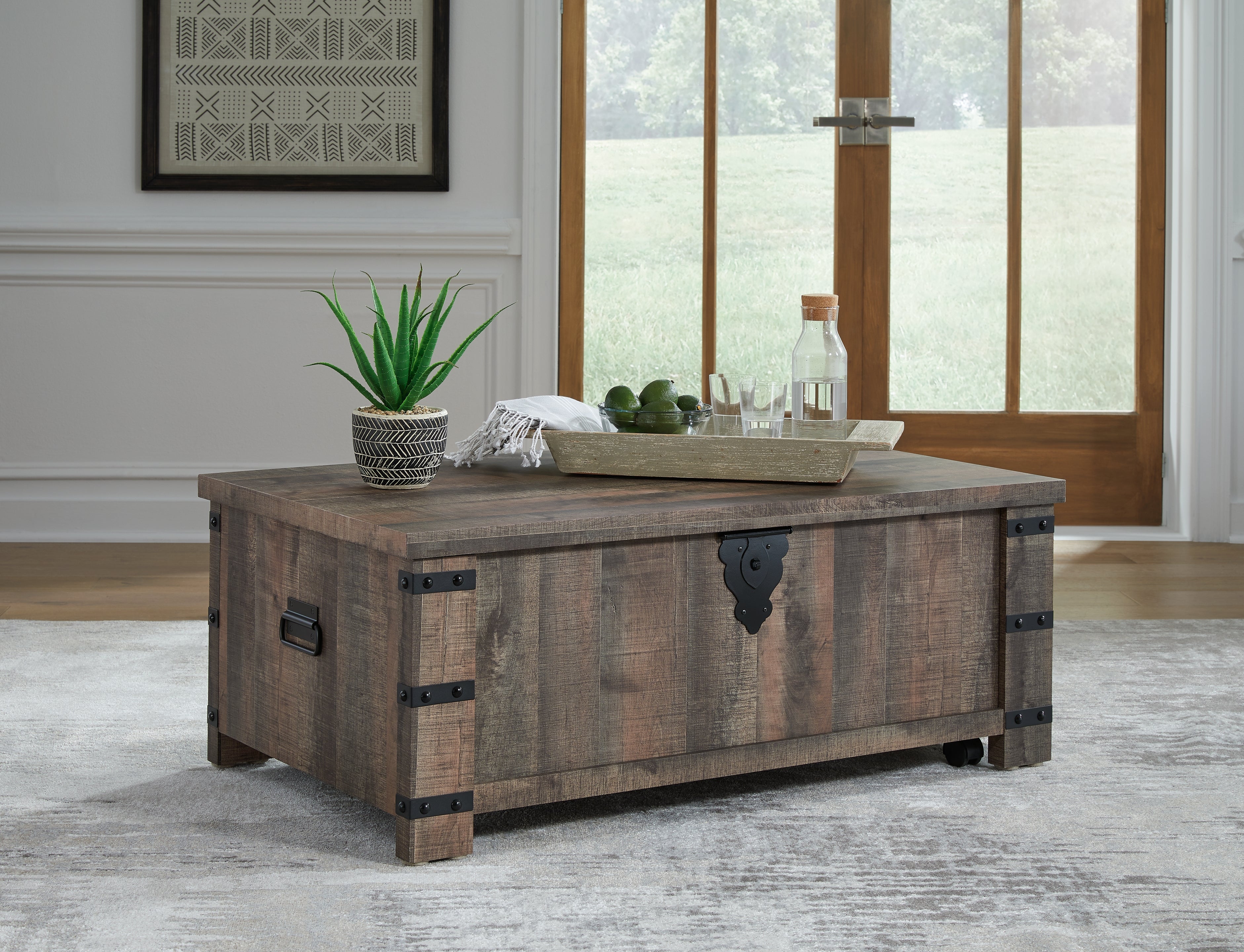 Orleans Furniture - Ashley Furniture - Hollum Lift-Top Coffee Table - Lift Top Cocktail Table / Rustic Brown - T466-9