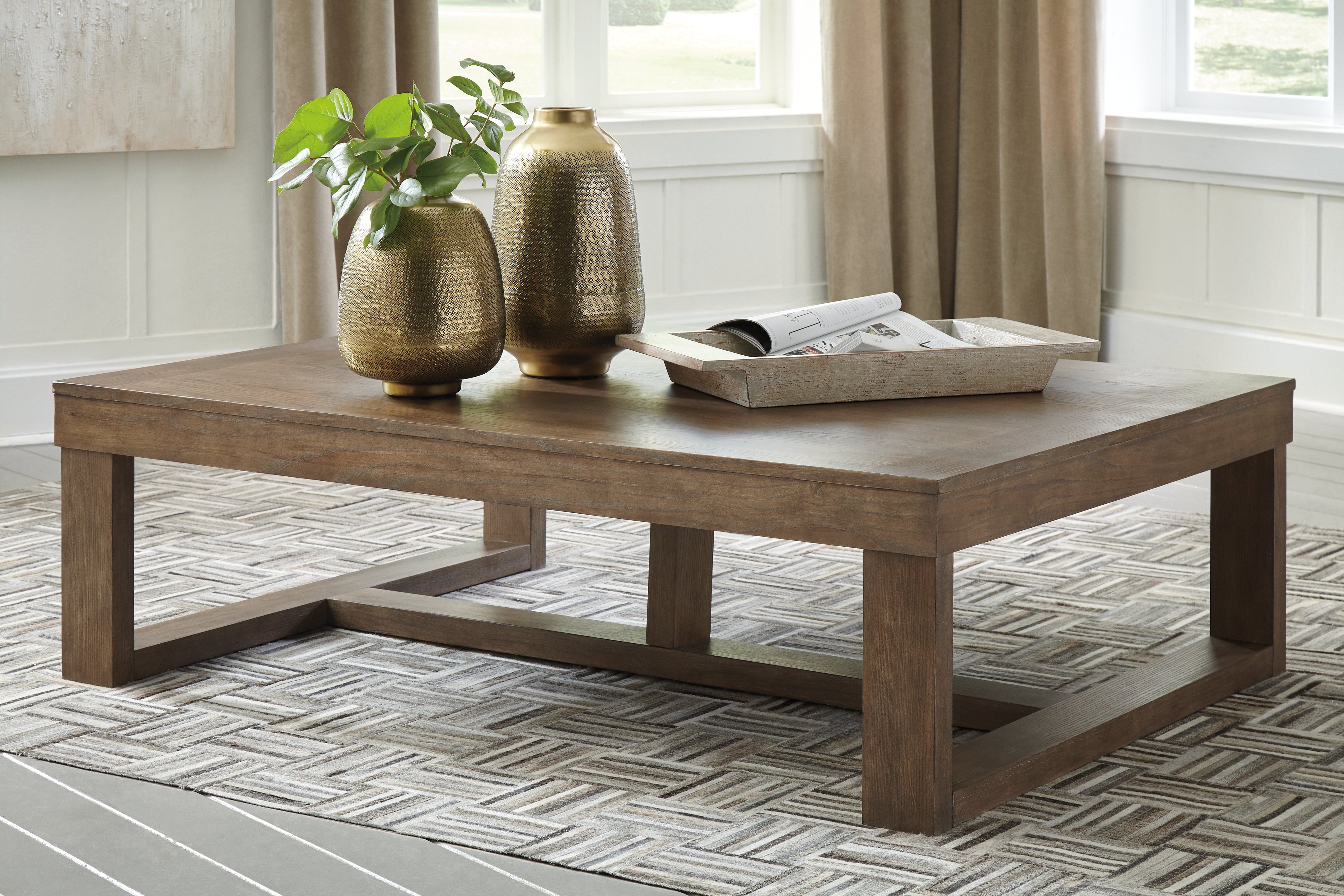 Orleans Furniture - Ashley Furniture - Cariton Coffee Table - Rectangular Cocktail Table / Gray - T471-1